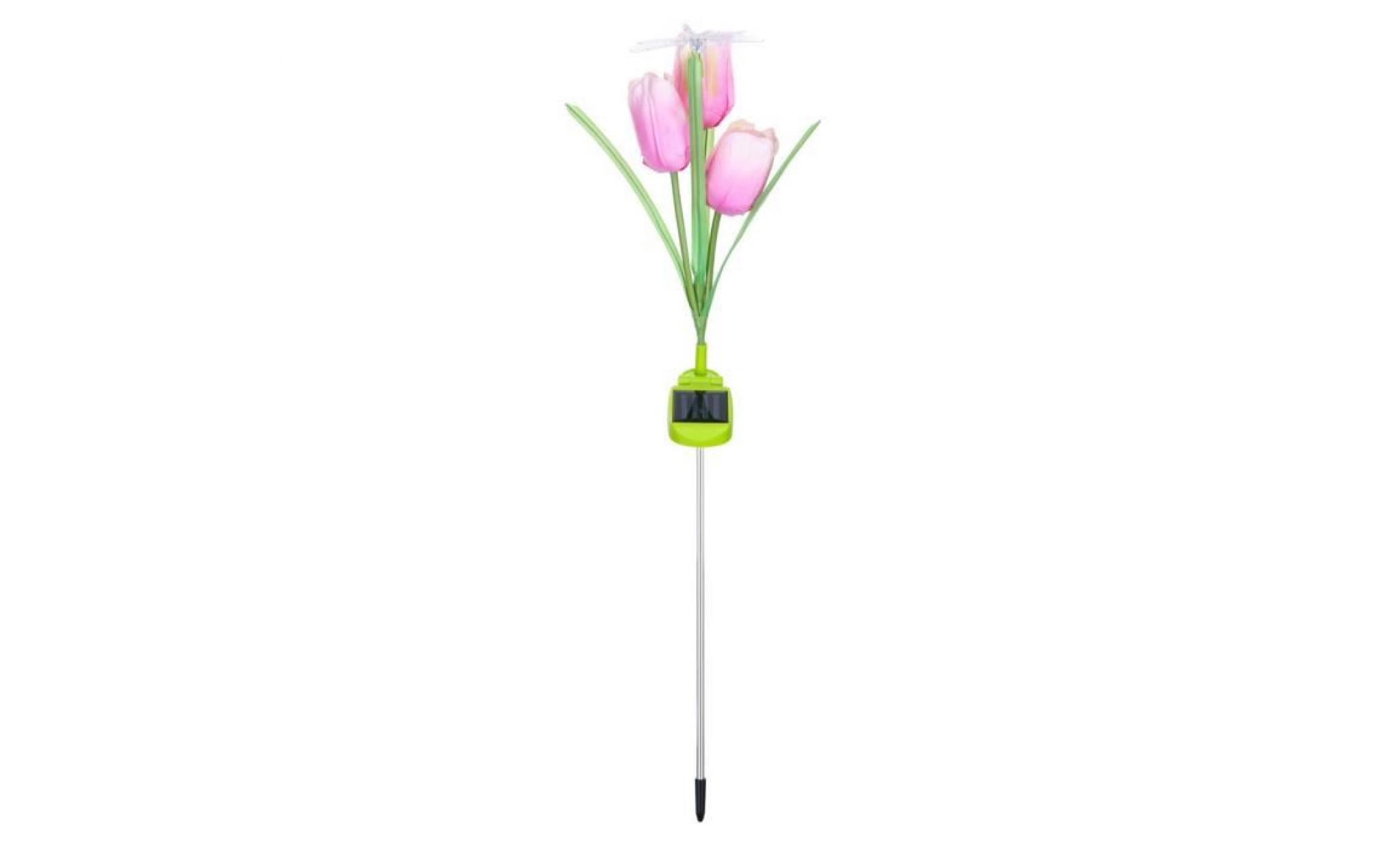 lumière de pieu de jardin à énergie solaire lily flower #si 43 pas cher