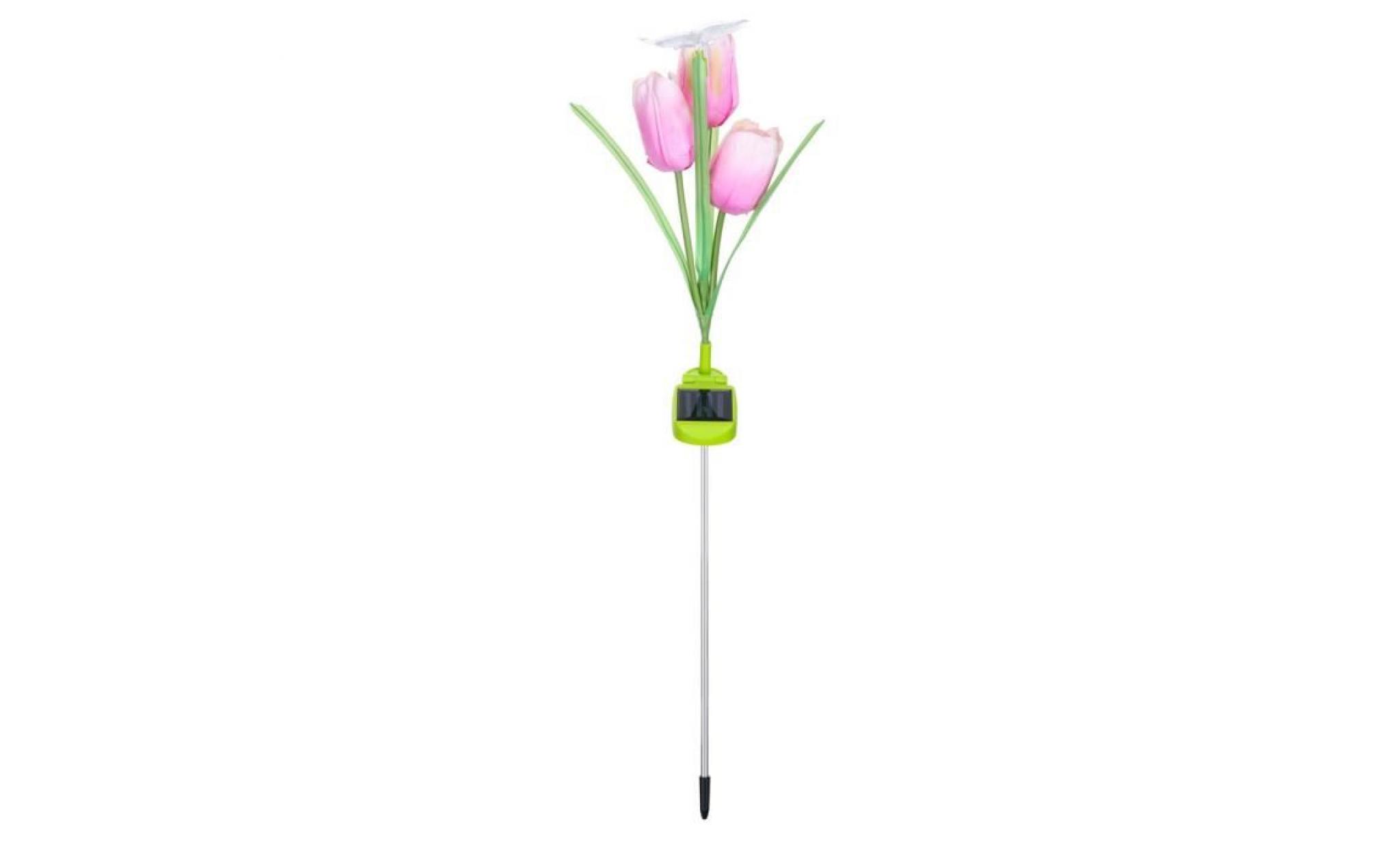 lumière de pieu de jardin à énergie solaire lily flower #si 40 pas cher