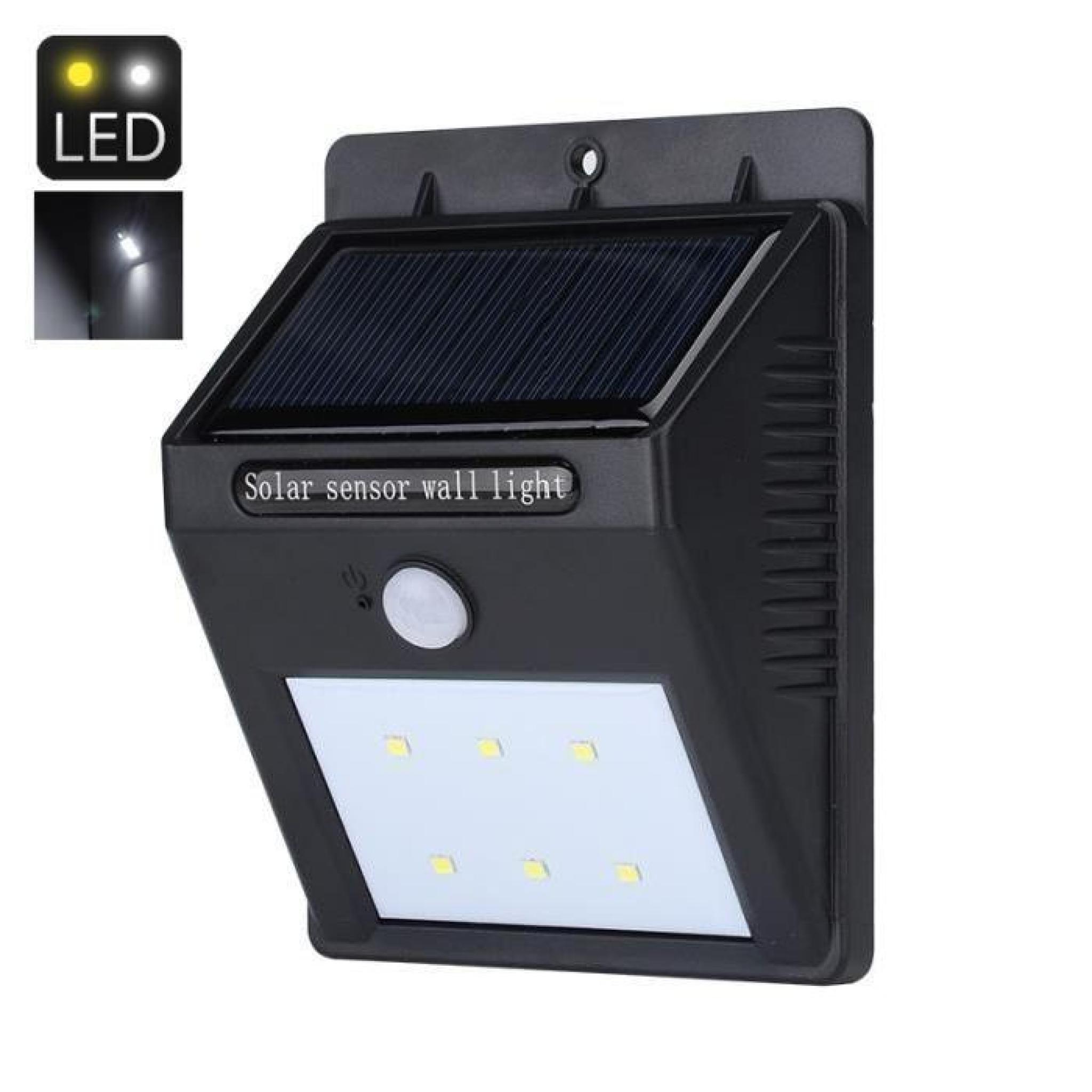 Lumière solaire extérieure de jardin de LED - 80 lumens, panneau solaire polycristallin, détecteur de mouvement de PIR, capteur de n