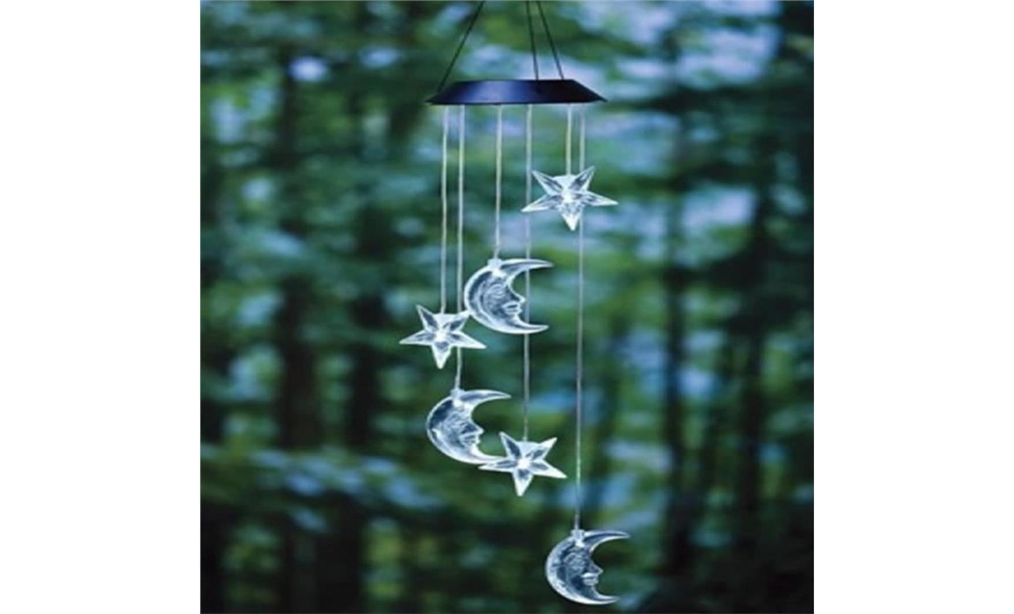 lune Étoile carillons éoliens led solaire carillon de vent mobile capteur de lumière pour la décoration de fête à la maison pas cher