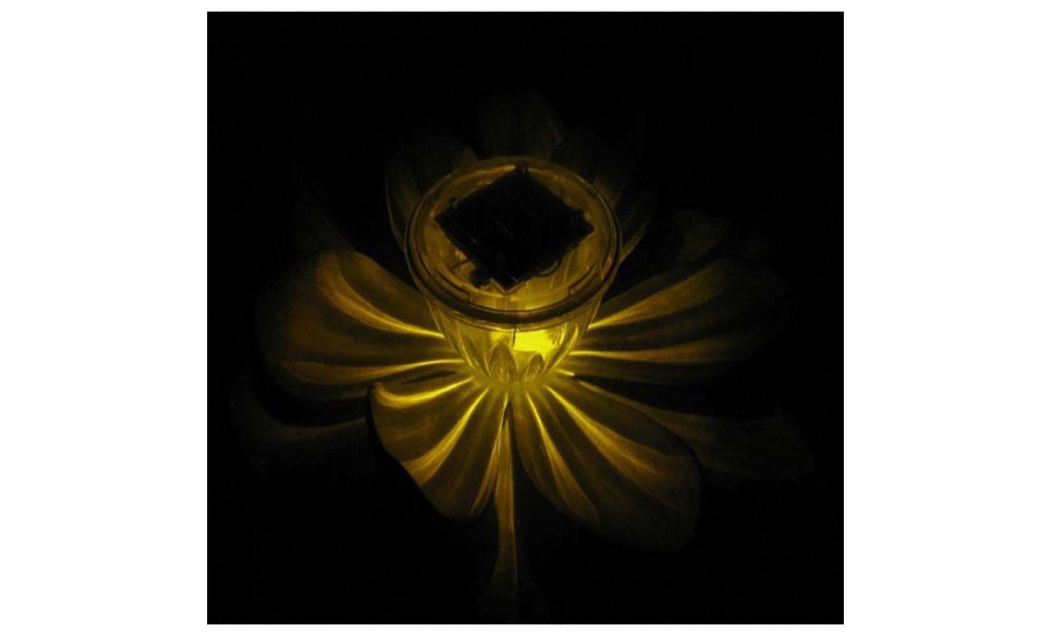lzc70805581wh@1 pcs solaire extérieur flottant lotus lumière piscine étang jardin fleur led lampe pas cher
