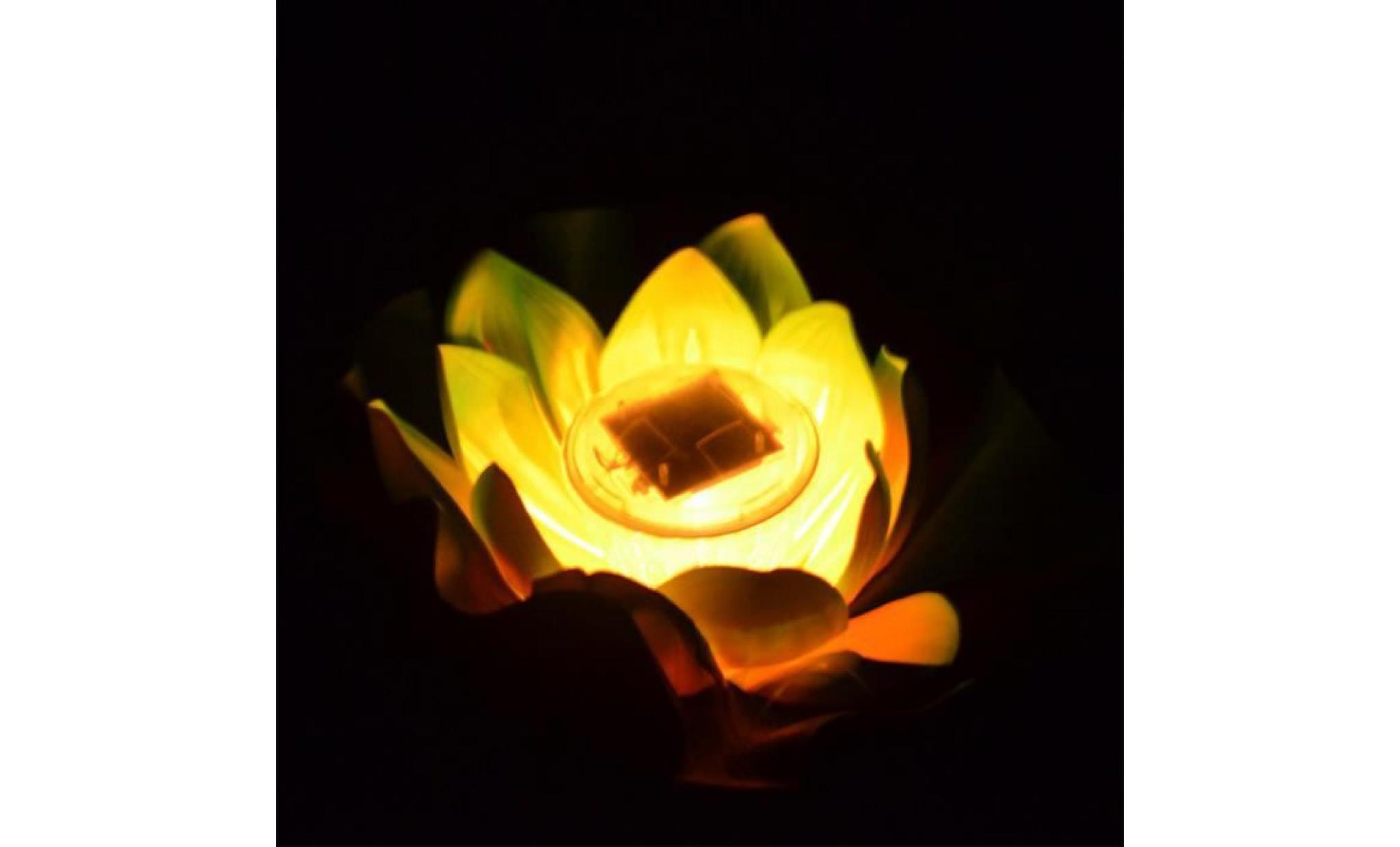 lzc70805581ye@1 pcs solaire extérieur flottant lotus lumière piscine étang jardin fleur led lampe pas cher