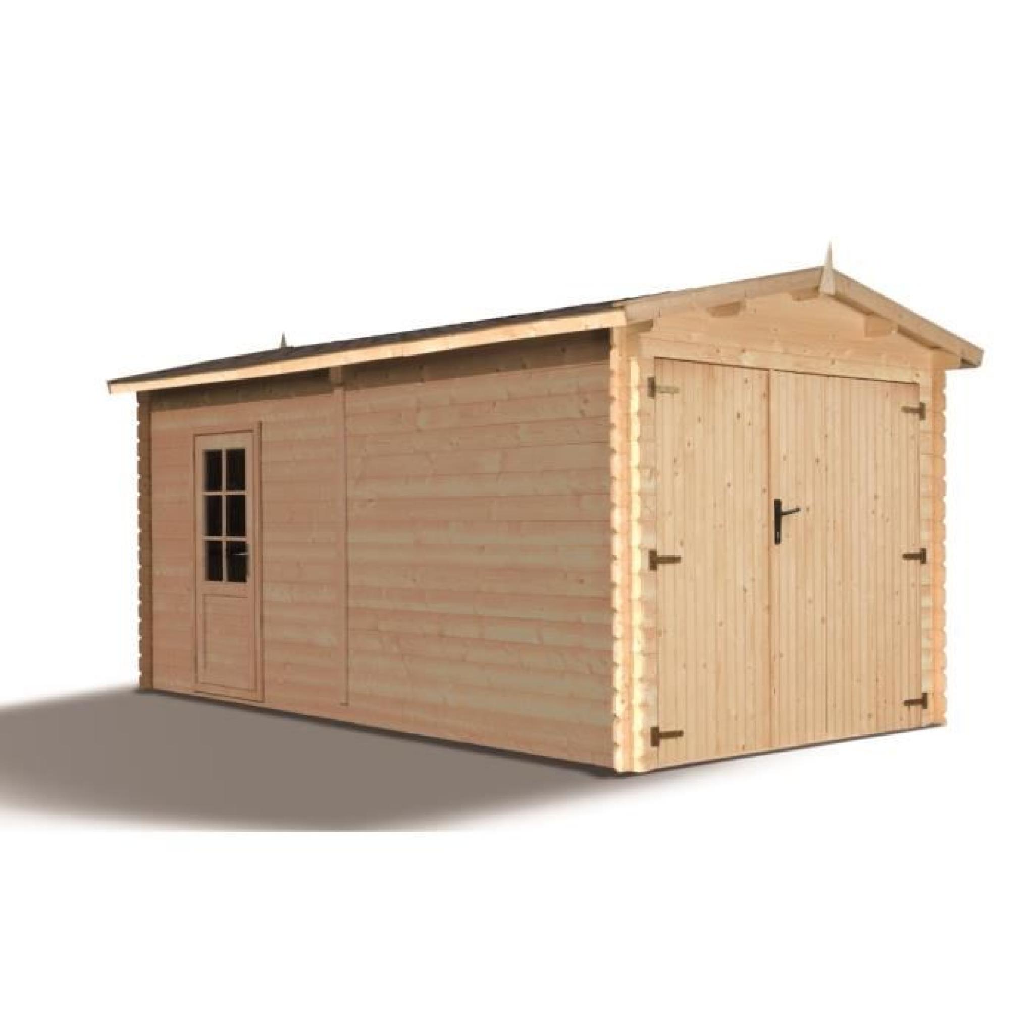 MADEIRA Garage en bois sapin 13,59 m²