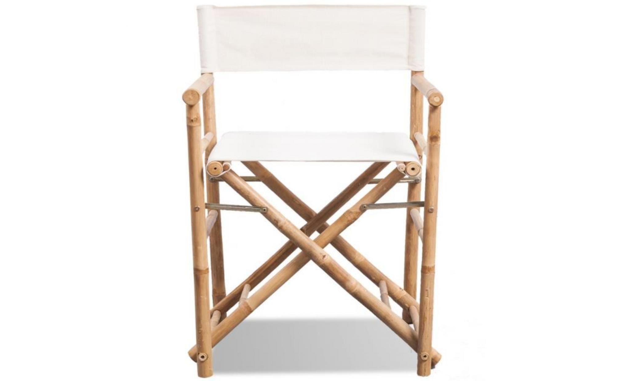 magnifique vidaxl chaise pliable en bambou et toile