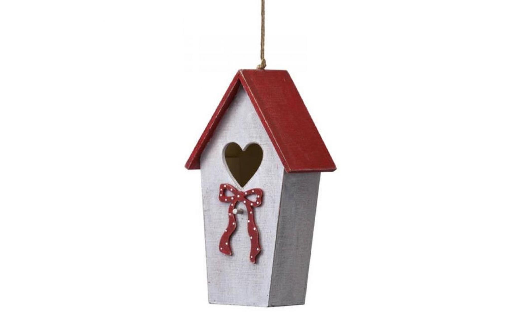maison nichoir abri pour oiseaux ouverture coeur