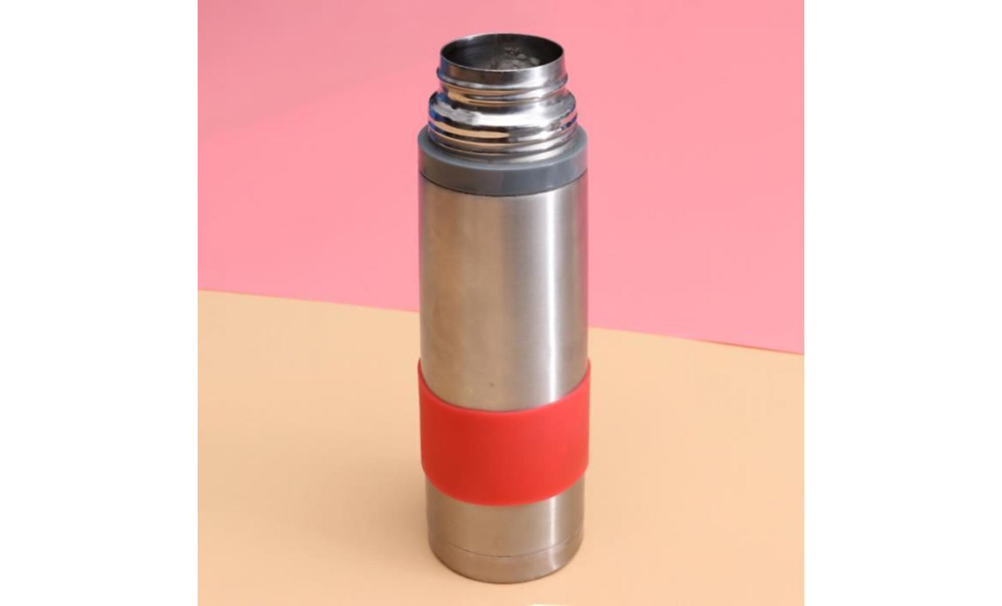 manchon en silicone résistant à la chaleur avec manchon de protection en verre anti dérapant pour tasse à bouteille (rouge) pas cher