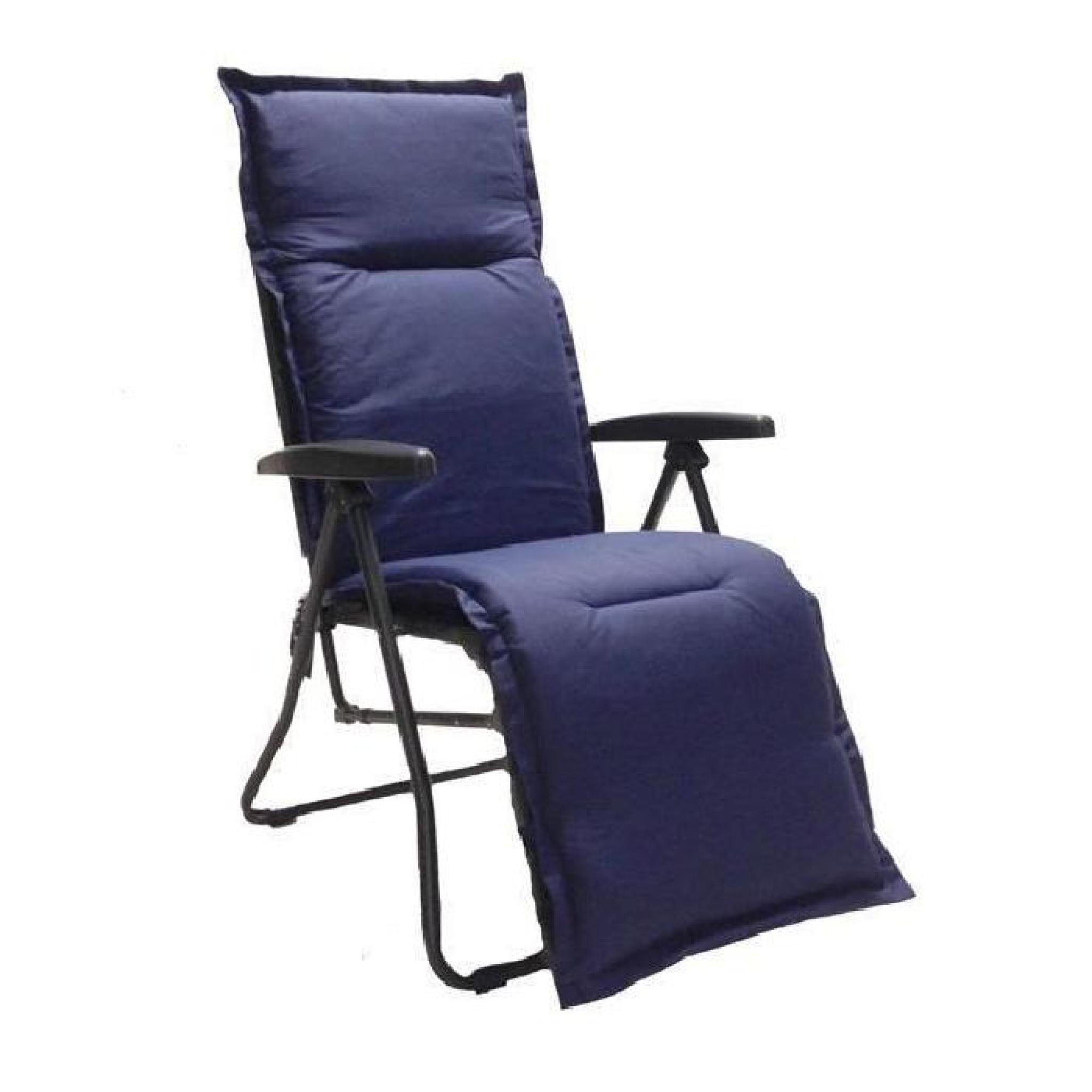 Fauteuil Relax Automatique Mary  Bleu a Carreaux Chassis Anthracite - 6517