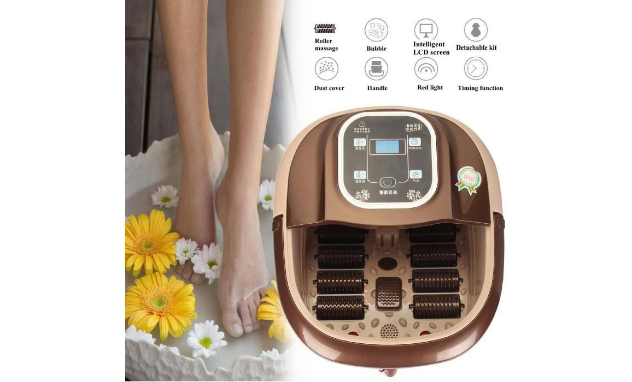 massage spa des pieds bain relaxant masseur chauffant 220v lcd digital smart pas cher