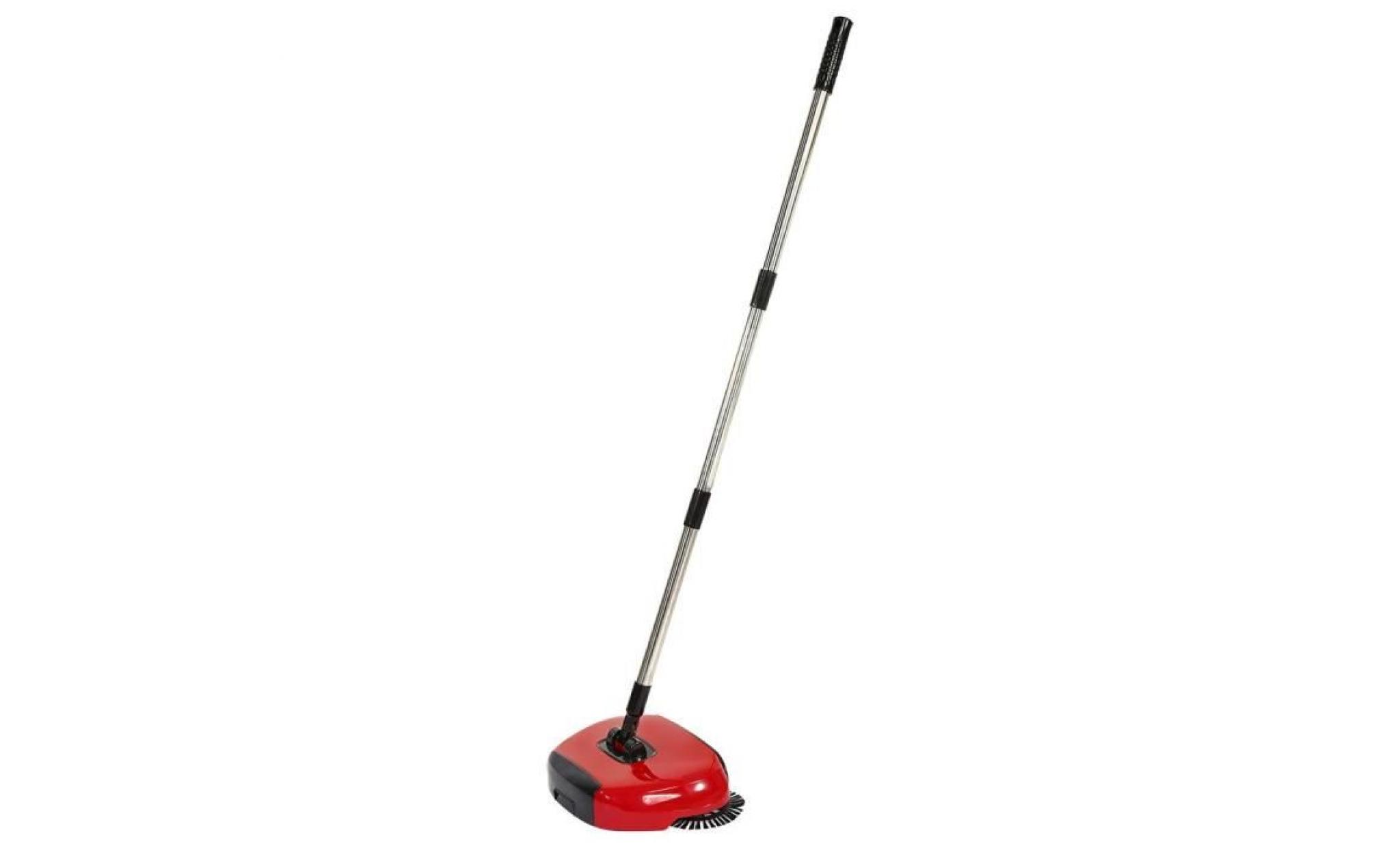 ménage main push automatique sweeper balai rotatif sol balai outil de machine de nettoyage de balayage(rouge)  swt