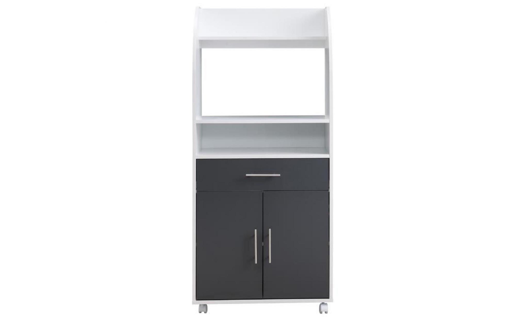 meuble de cuisine en panneau de particules, coloris blanc gris   dim : l62 x p39 x h138cm