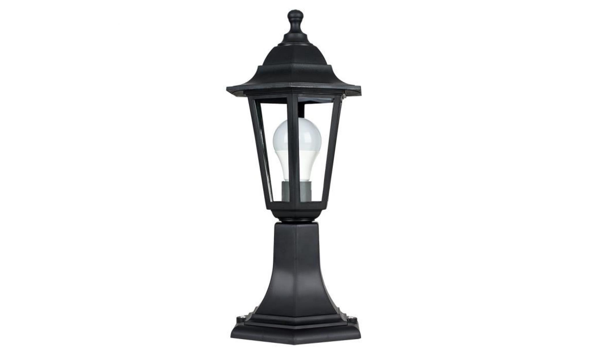 minisun   potelet lanterne de jardin traditionnelle ip44 style lampadaire en noir