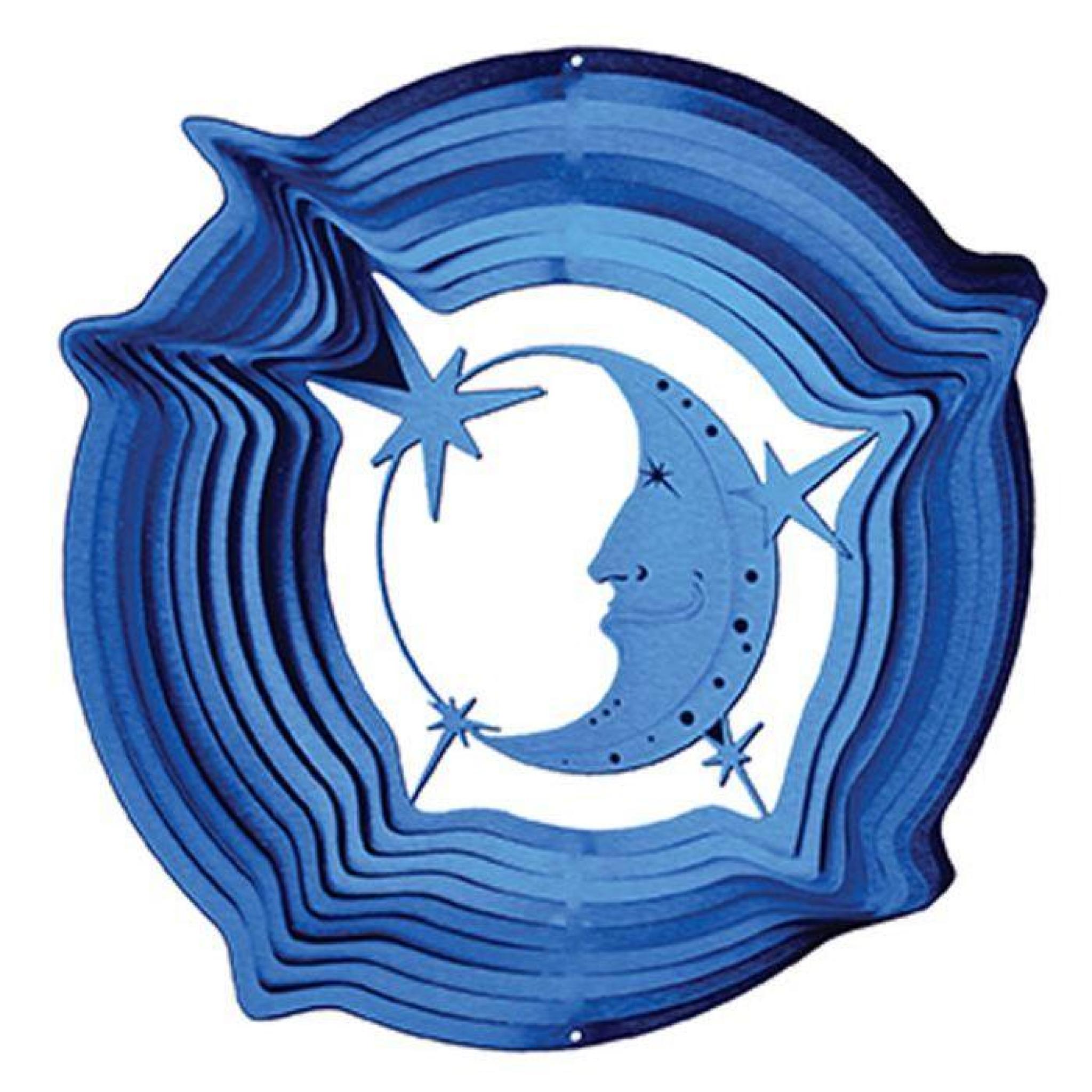 Mobile à vent Iron Stop Classique Petit Lune & Etoiles Bleu 15 cm