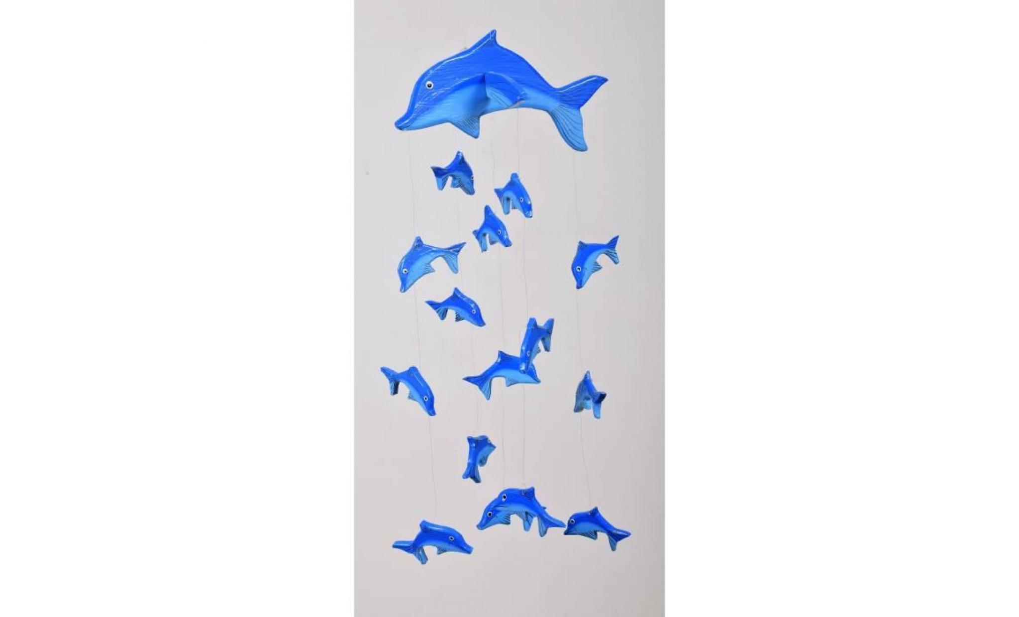 mobile déco dauphin bois   bleu