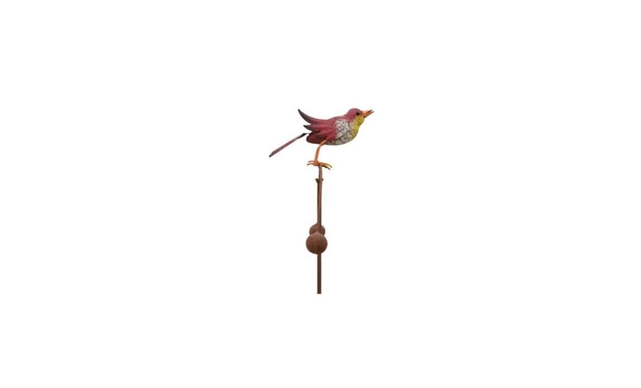 mobile tuteur pic porte plante à bascule de jardin oiseau rouge 113 cm   227098 oiseau rouge