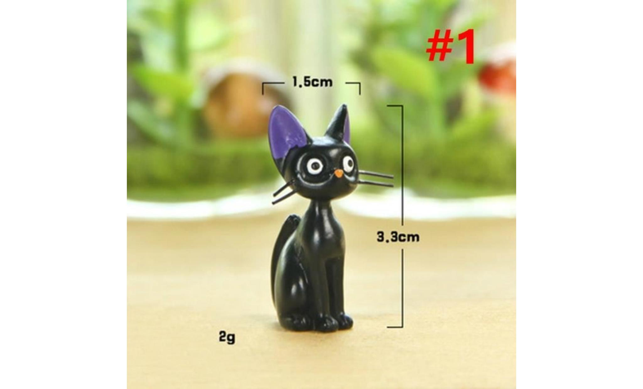 modèle #1   mini chat noir en résine décoration artificielle mini modèle statuette figurine jardin