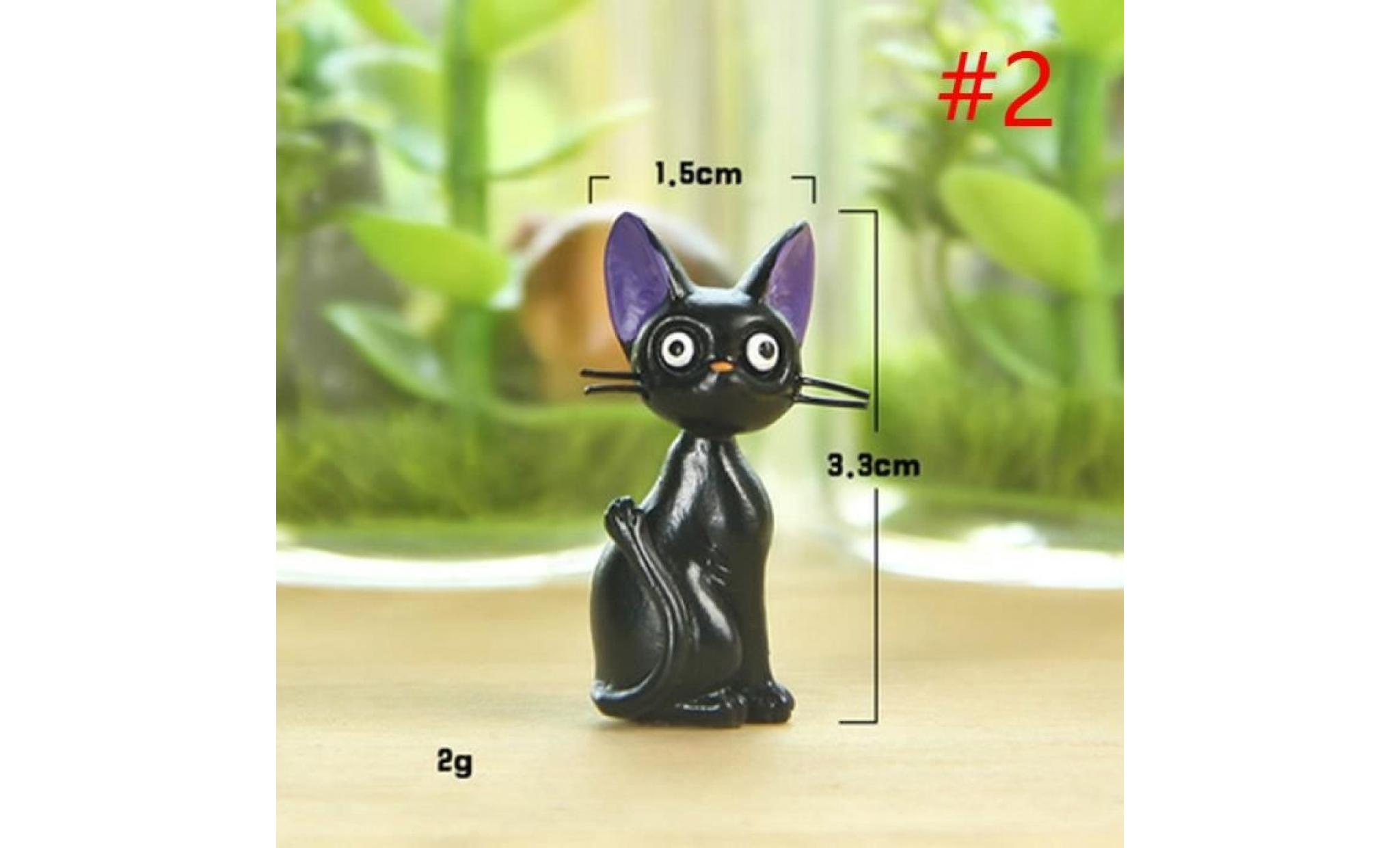 modèle #2   mini chat noir en résine décoration artificielle mini modèle statuette figurine jardin