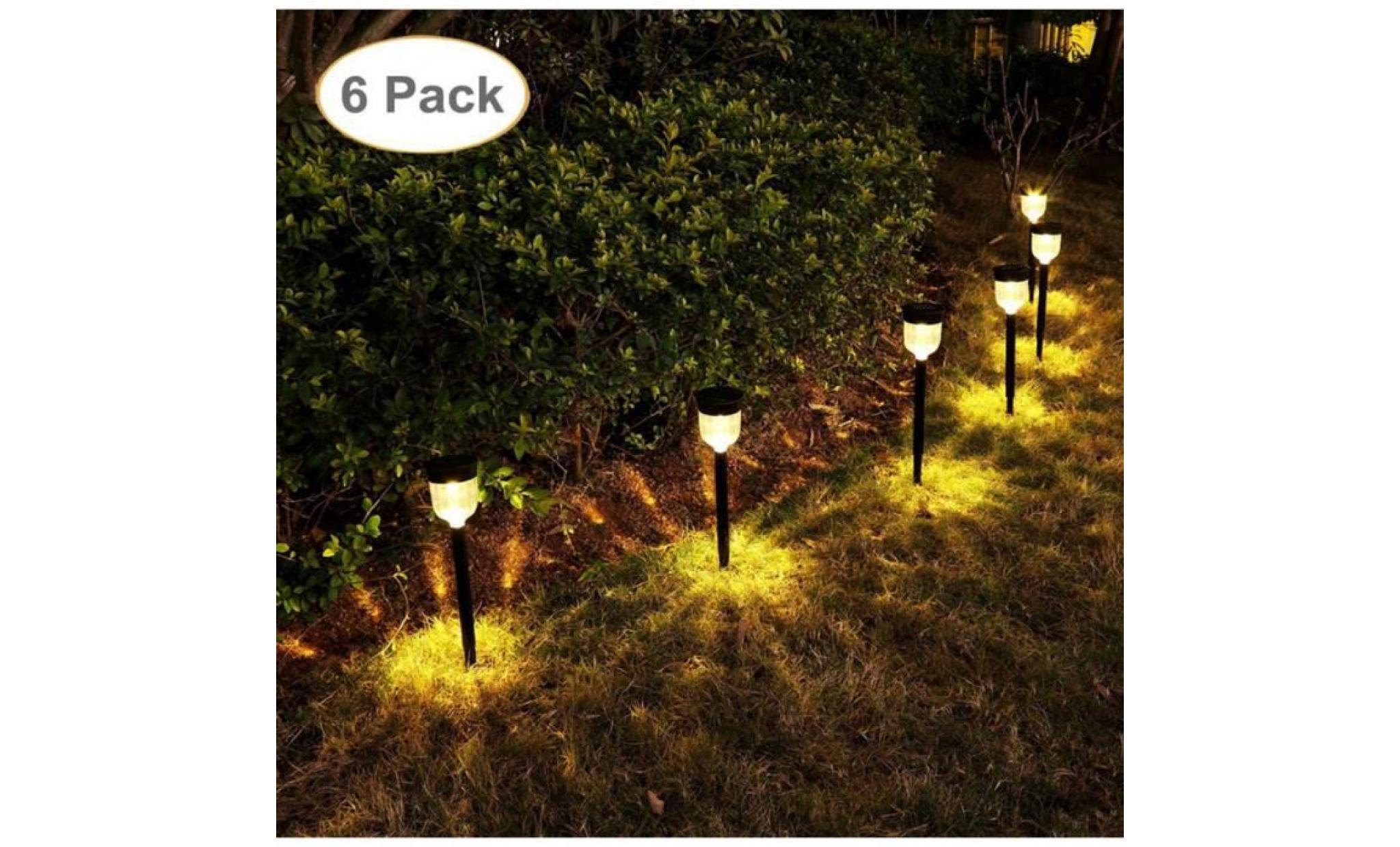 molyqiu® 6 pcs lampe solaire exterieure jardin au sol led décoration eclairage solaire extérieur pour chemins pelouse pas cher