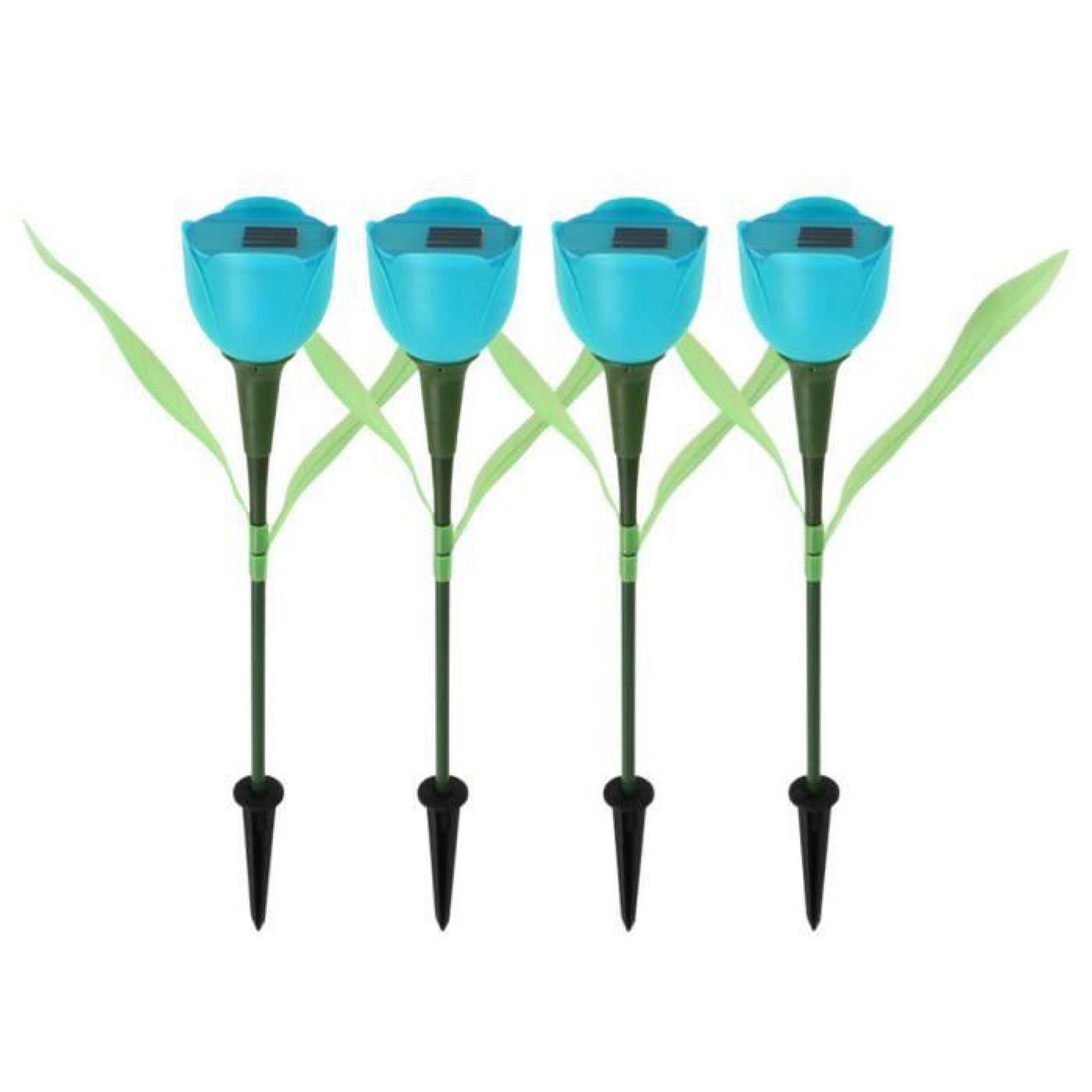 MOONAR® Lampe de pelouse l'énergie solaire fleur de tulipe ampoules LED