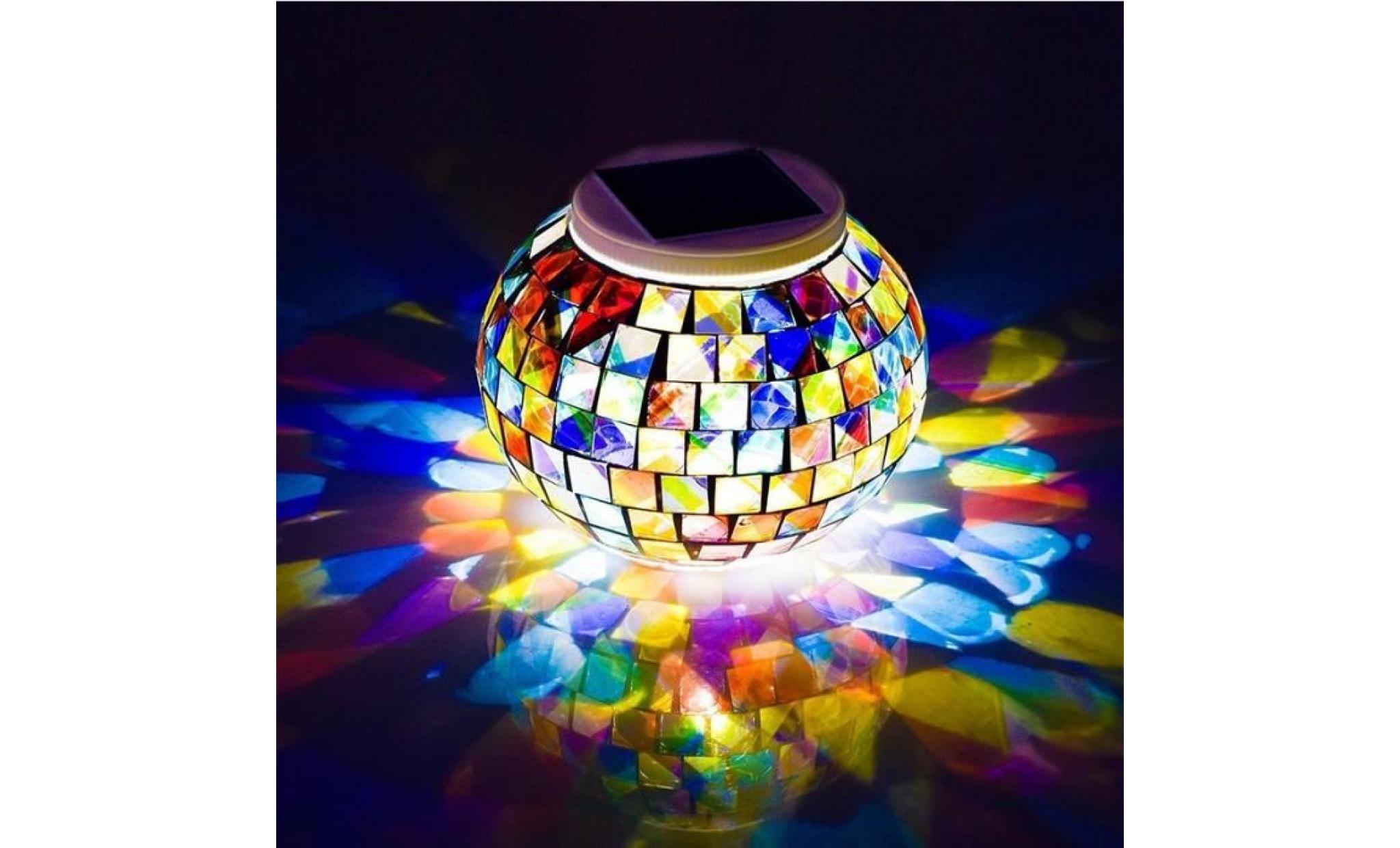 mosaic boule en verre lumière solaire lampe lampes  table solaire rechargeable étanche pour l'intérieur ou à l'extérieur décorations
