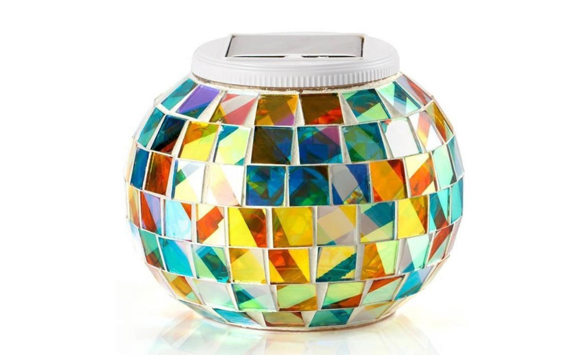mosaic boule en verre lumière solaire lampe lampes  table solaire rechargeable étanche pour l'intérieur ou à l'extérieur décorations pas cher