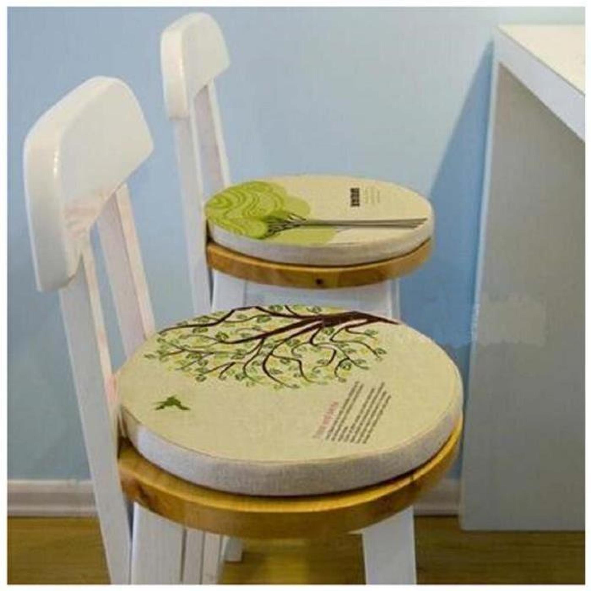 Motif Blue Tree Round Chair détachables Pads Chaises Coussins (36x36x3 cm) pas cher