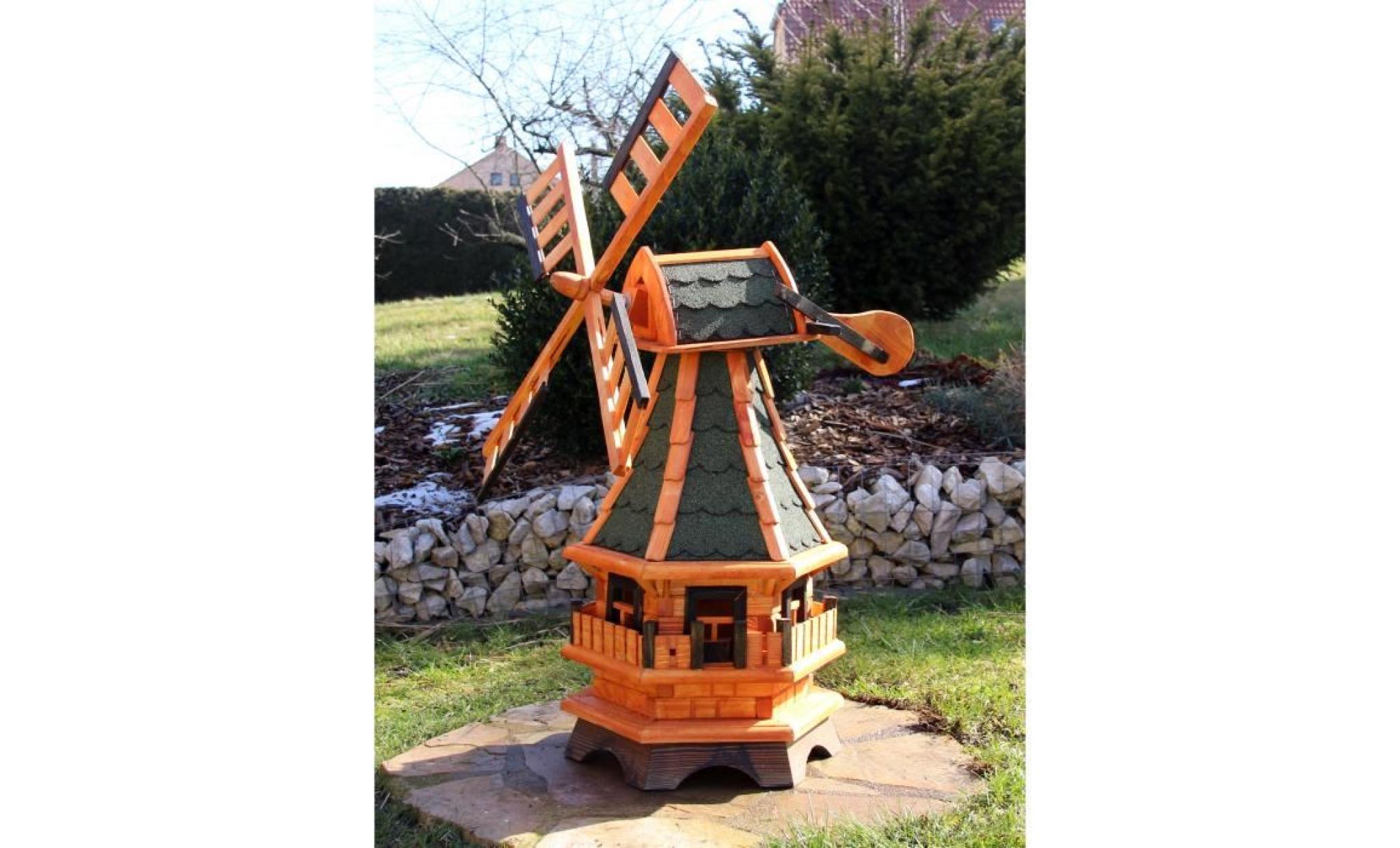 moulin à vent avec éclairage solaire type 17 vert
