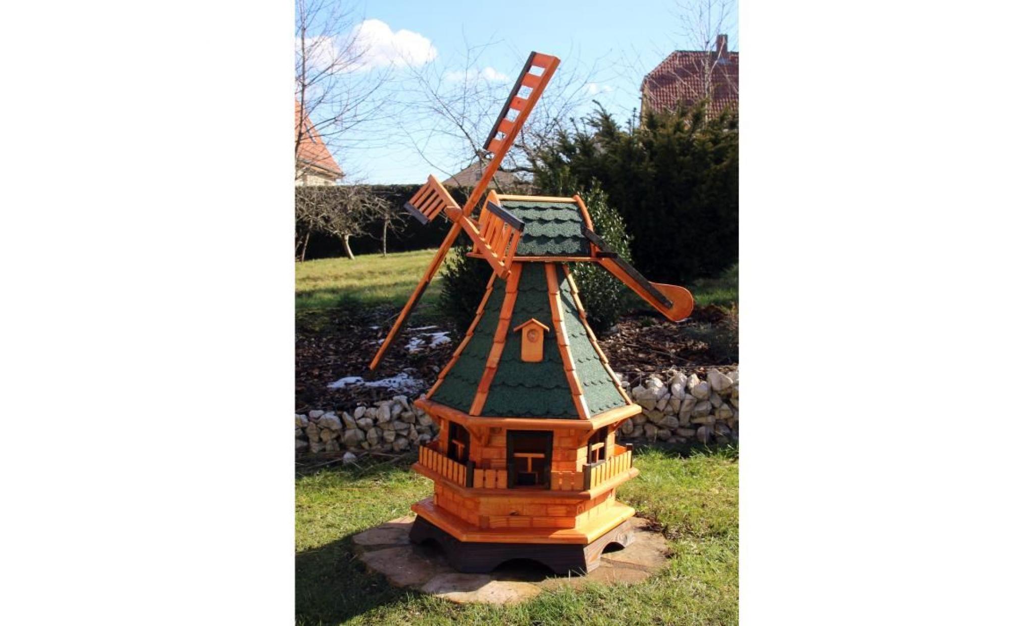 moulin à vent avec éclairage solaire type 18.1 vert