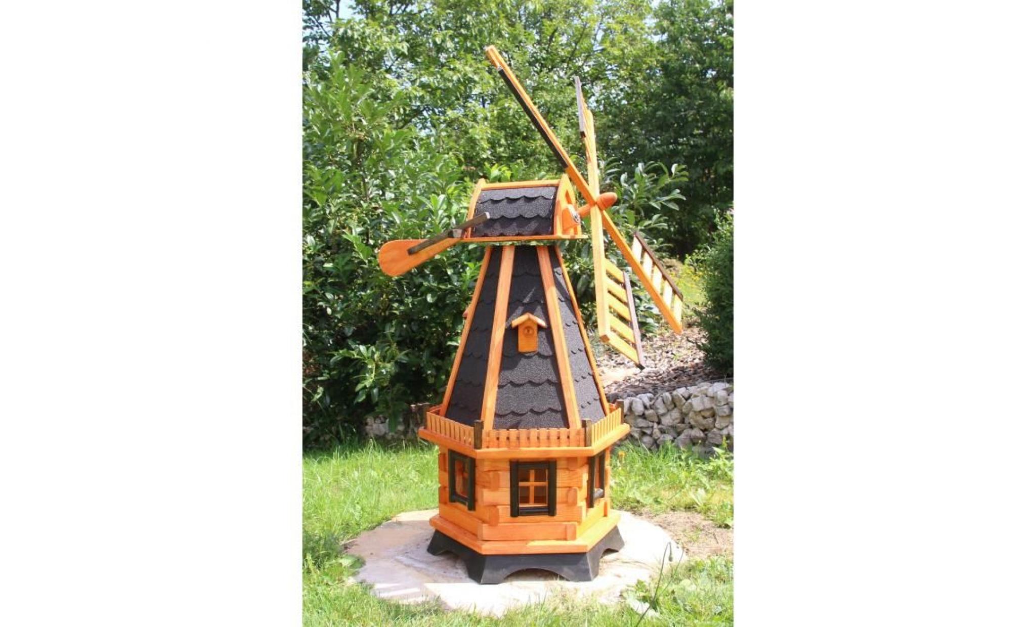 moulin à vent avec éclairage solaire type 22.1 noir