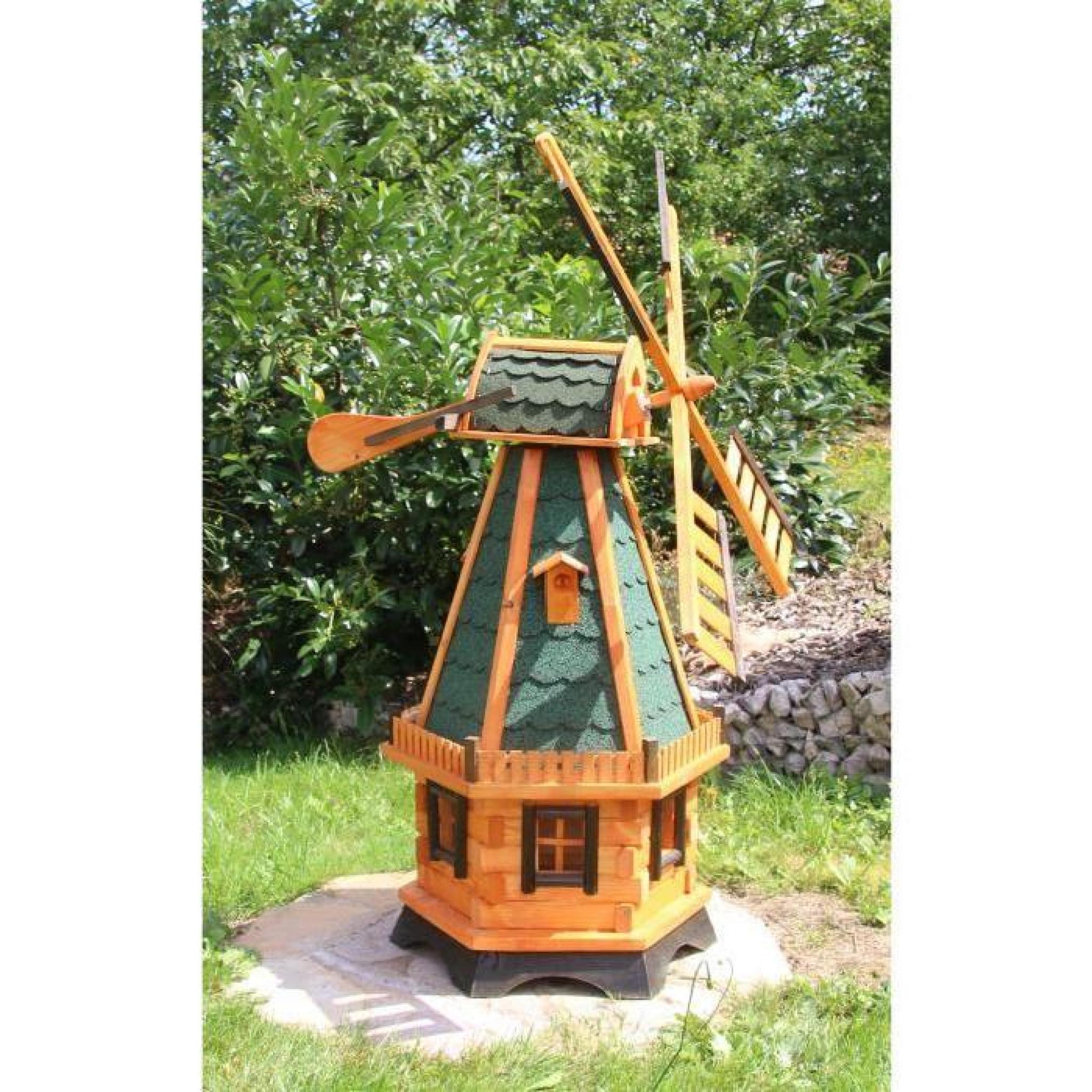 moulin à vent avec éclairage solaire type 22.1 vert