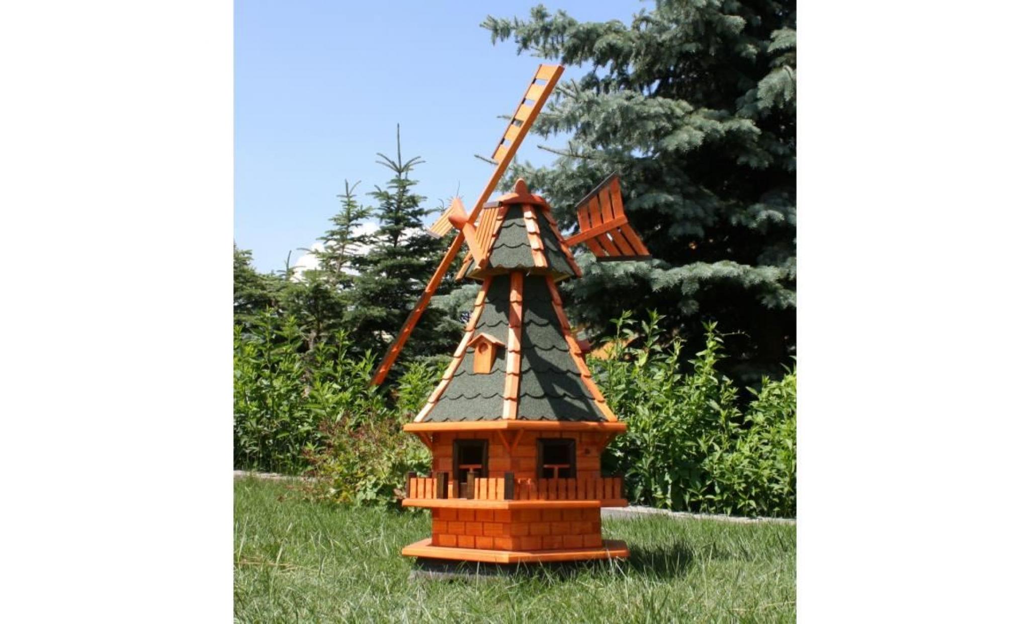 moulin à vent avec éclairage solaire type 6.1 vert