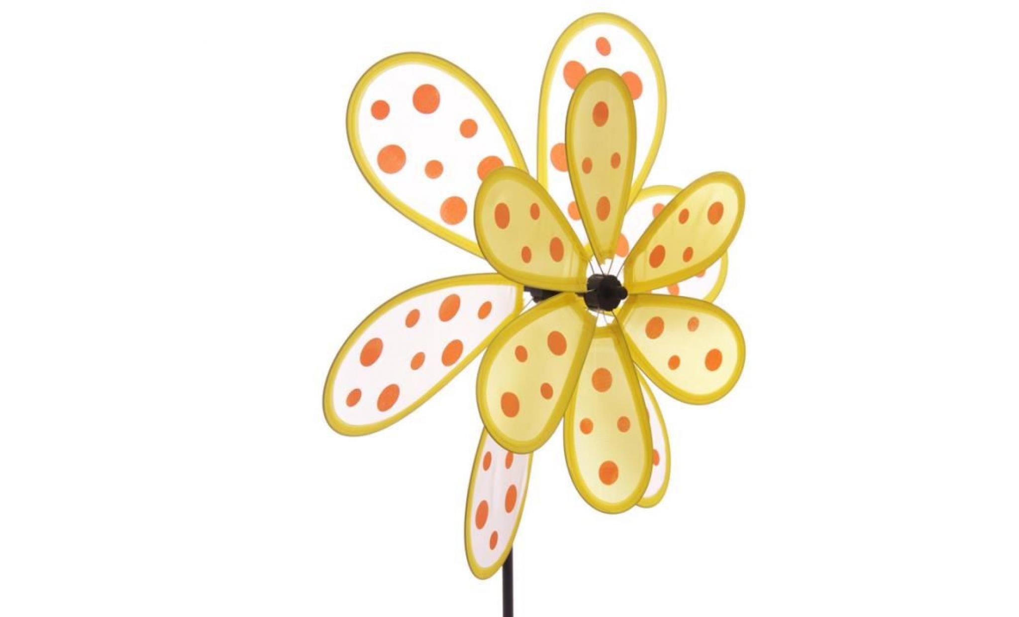 moulin à vent fleur jaune 38 cm x 65 cm pas cher