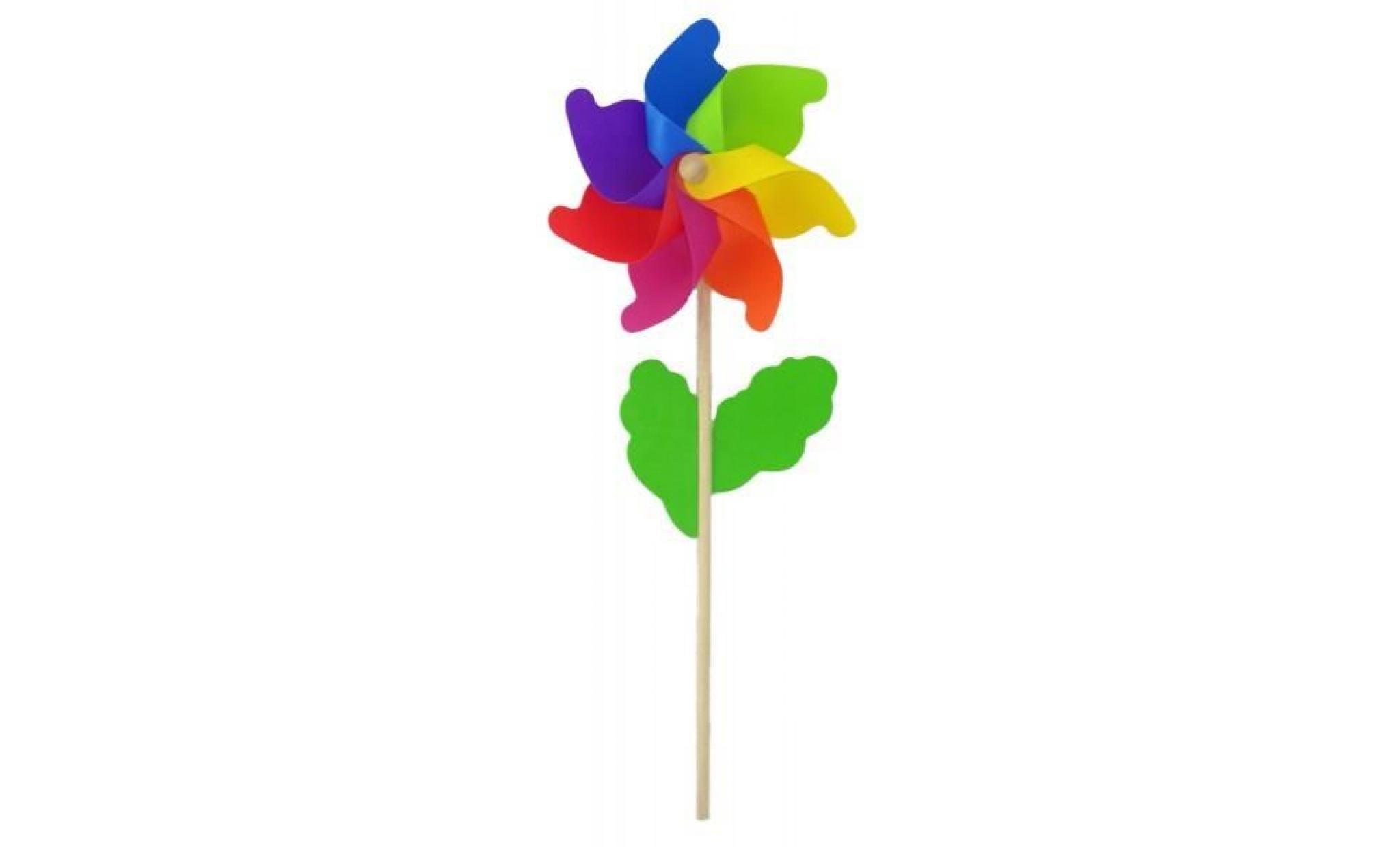 moulin à vent fleur multicolore 21 cm
