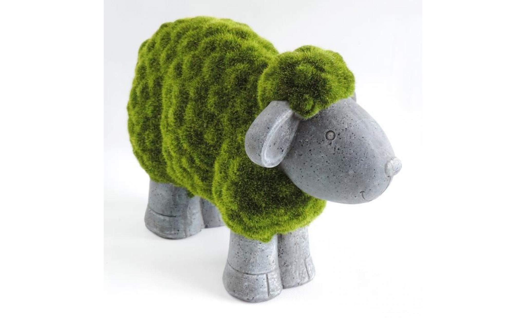mundus décoration mouton molly en plastique 38x14,5x26 cm   gris et vert pas cher