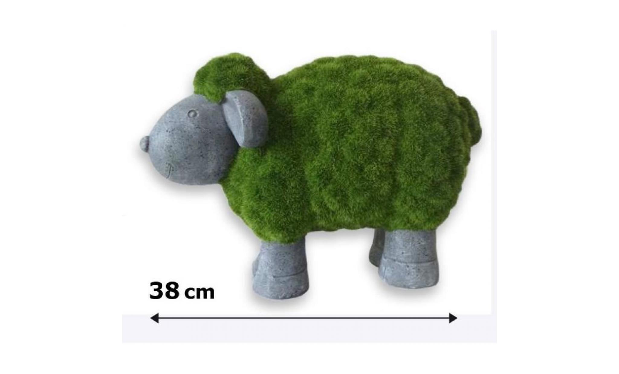 mundus décoration mouton molly en plastique 38x14,5x26 cm   gris et vert pas cher