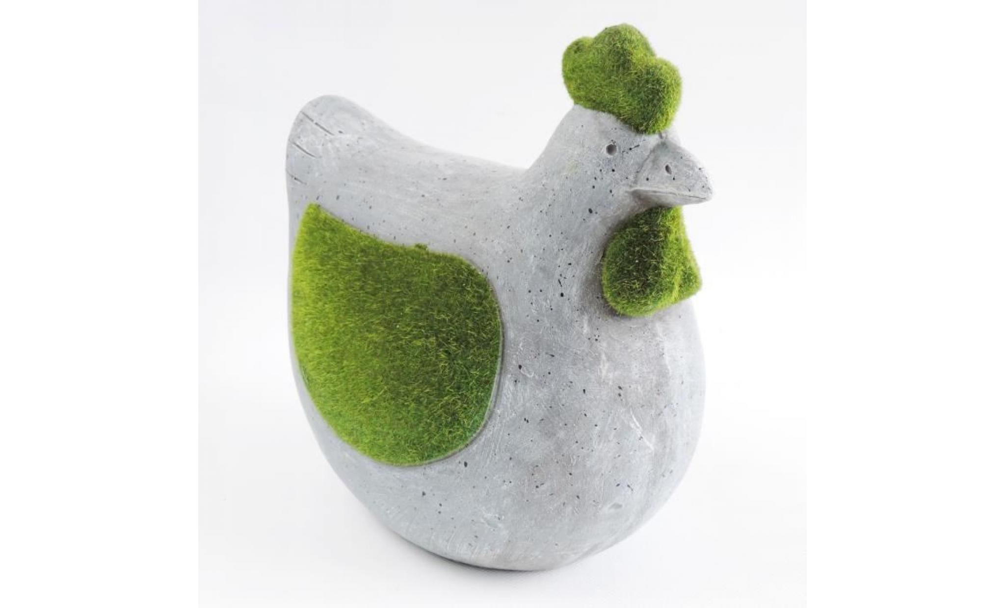 mundus décoration poulette en plastique 30x16x30 cm   gris et vert pas cher