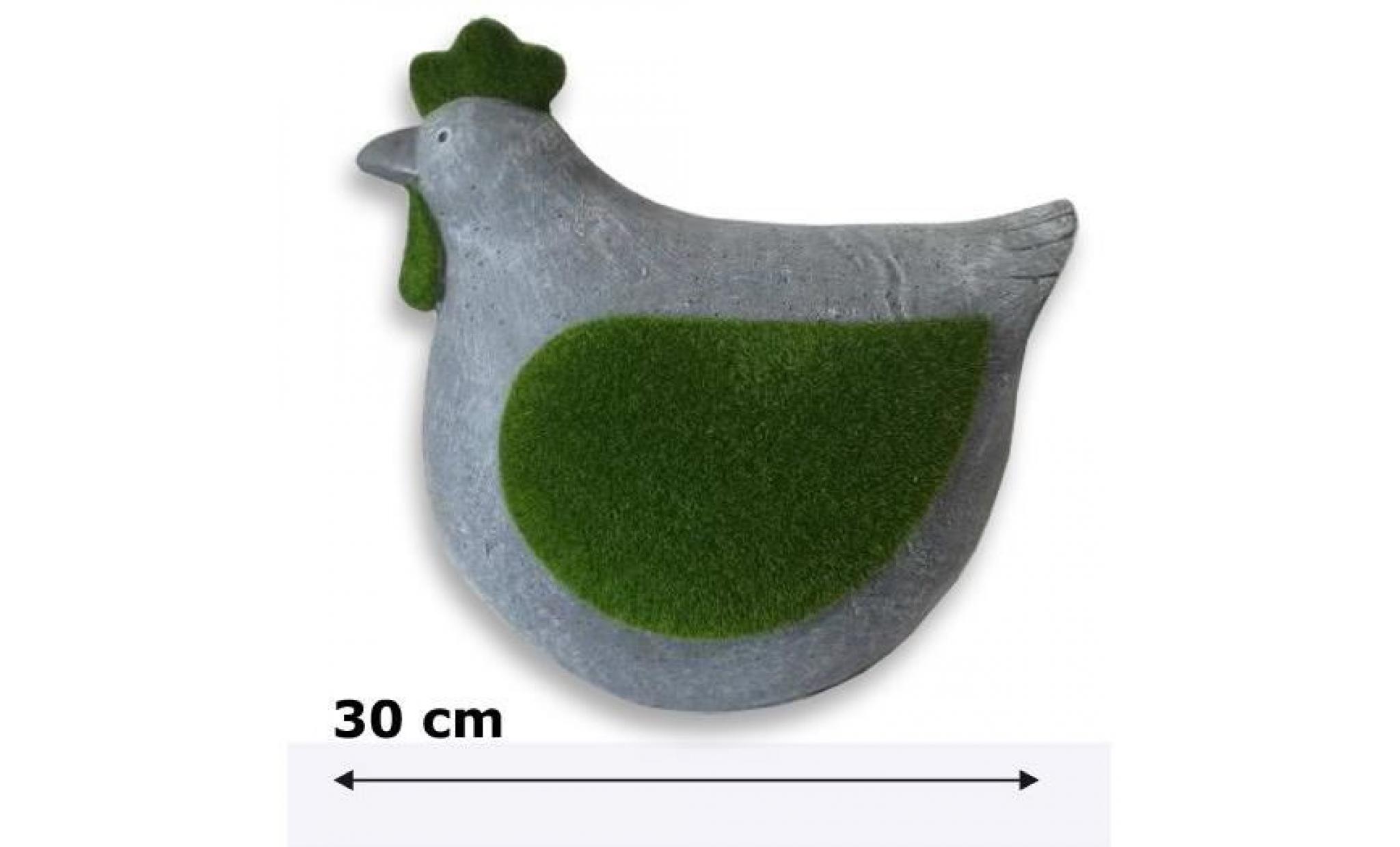 mundus décoration poulette en plastique 30x16x30 cm   gris et vert pas cher