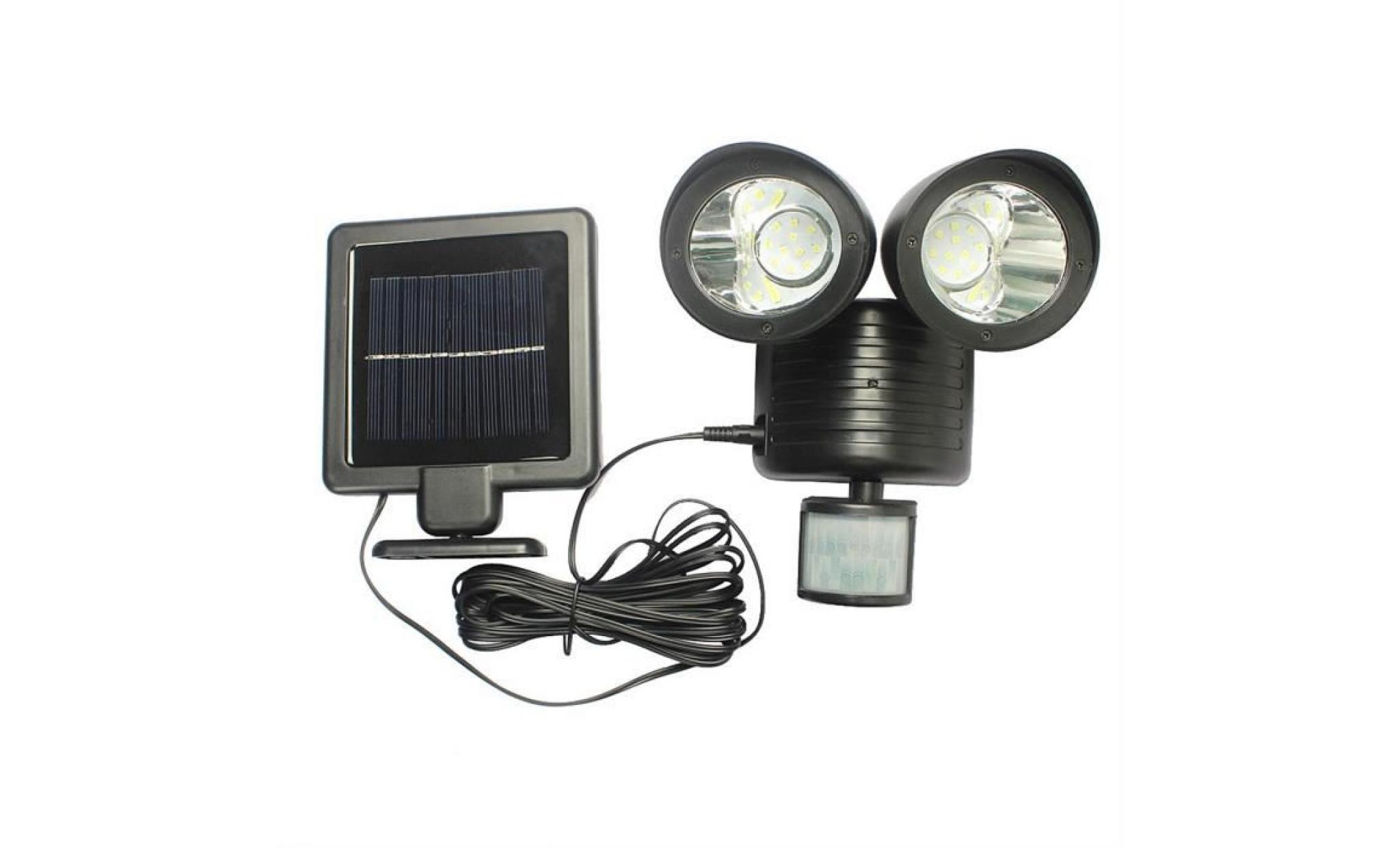 neÜfu 22led lampe applique rechargeable double solaire energie capteur de mouvement sécurité nuit garde jardin