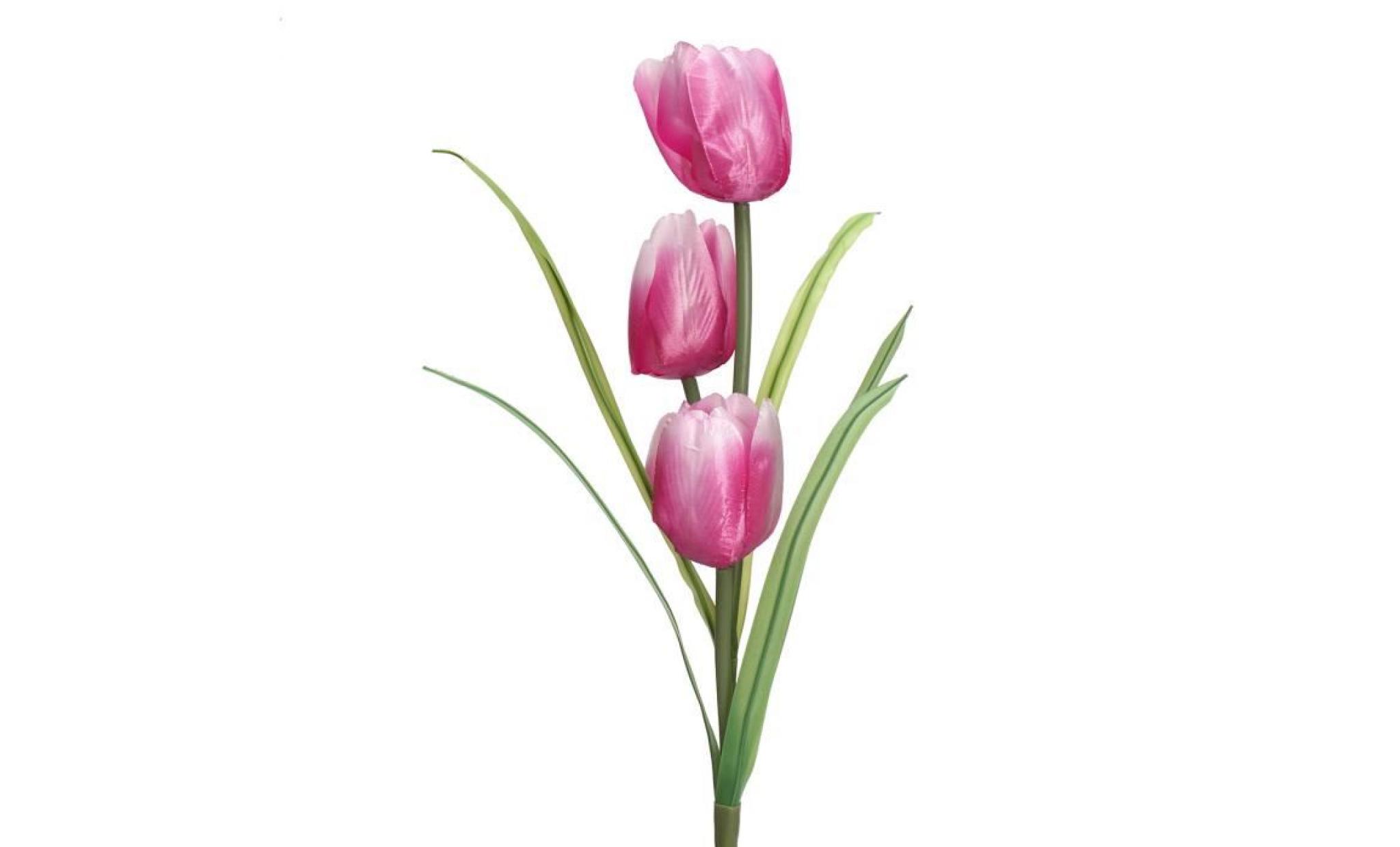neufu 3 led energie solaire lampe lumière tulipe fleur pour jardin cour extérieur chemin violet blanc pas cher