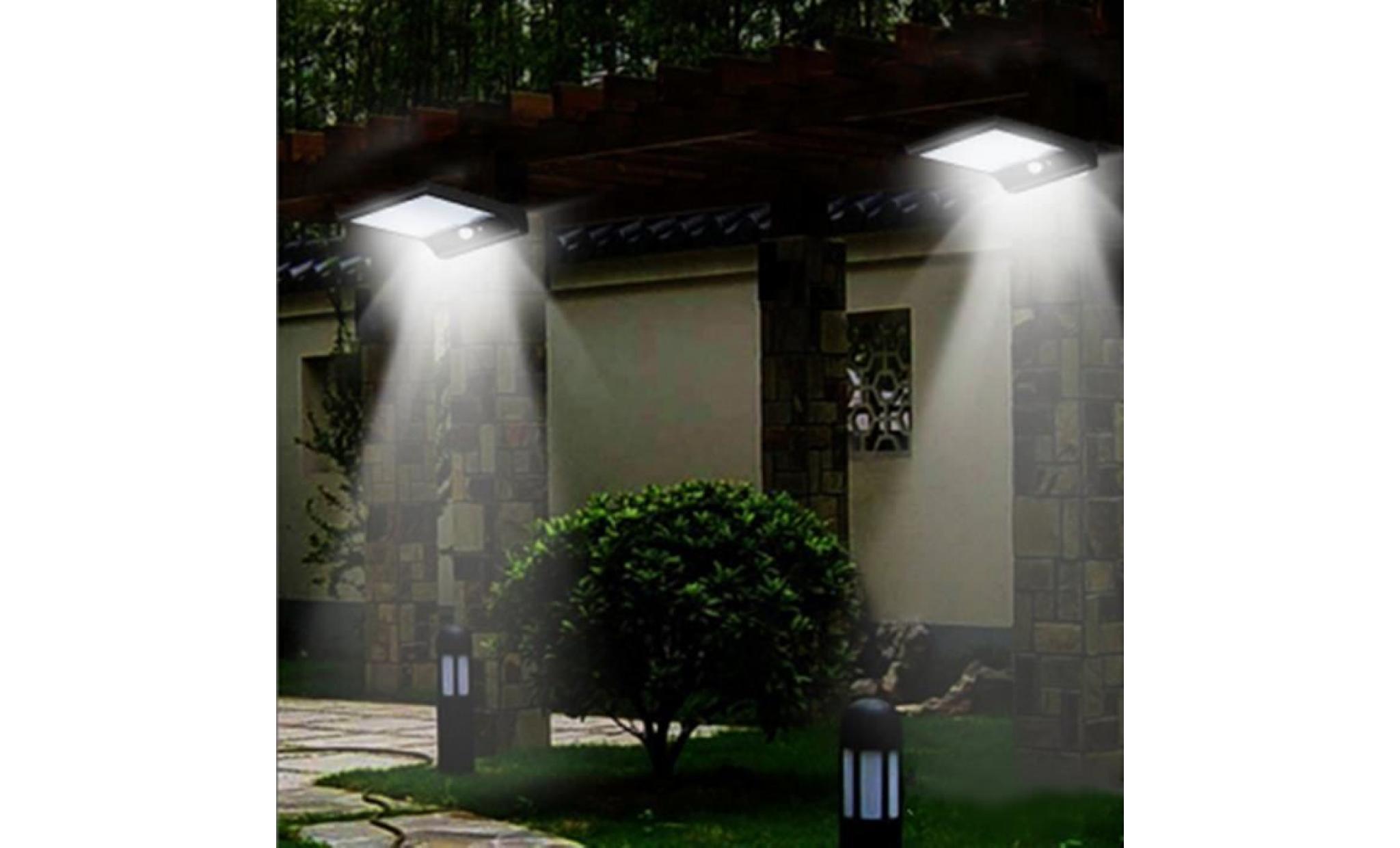 neÜfu applique etanche 36led energie solaire pir capteur de mouvement lumière mural lampe en plein air jardin pas cher
