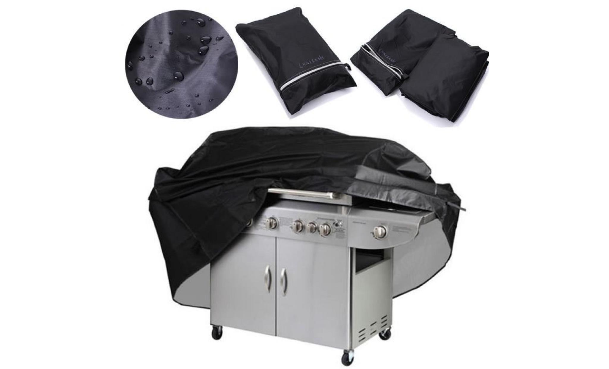 neufu housse de protection pour bbq cover grill extérieur anti pluie etanche 190x71x117cm pas cher