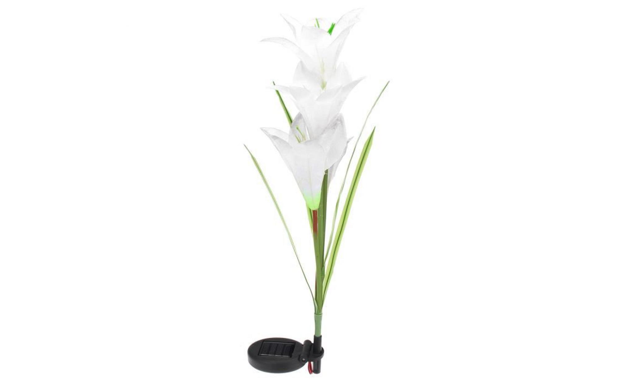 neufu lily flower garden powered solaire stake lumières fleurs artificielles 4 led blanc