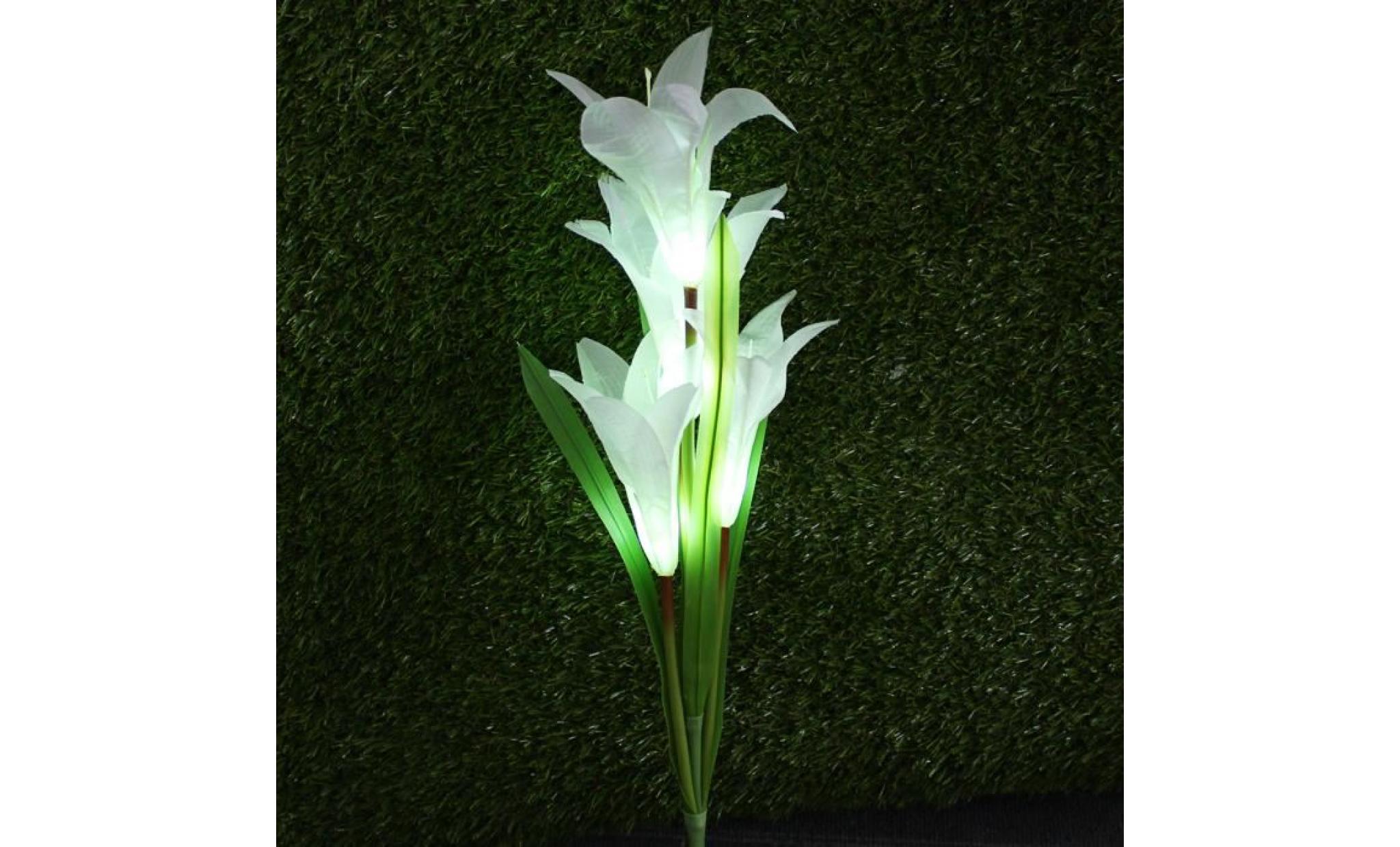 neufu lily flower garden powered solaire stake lumières fleurs artificielles 4 led violet pas cher