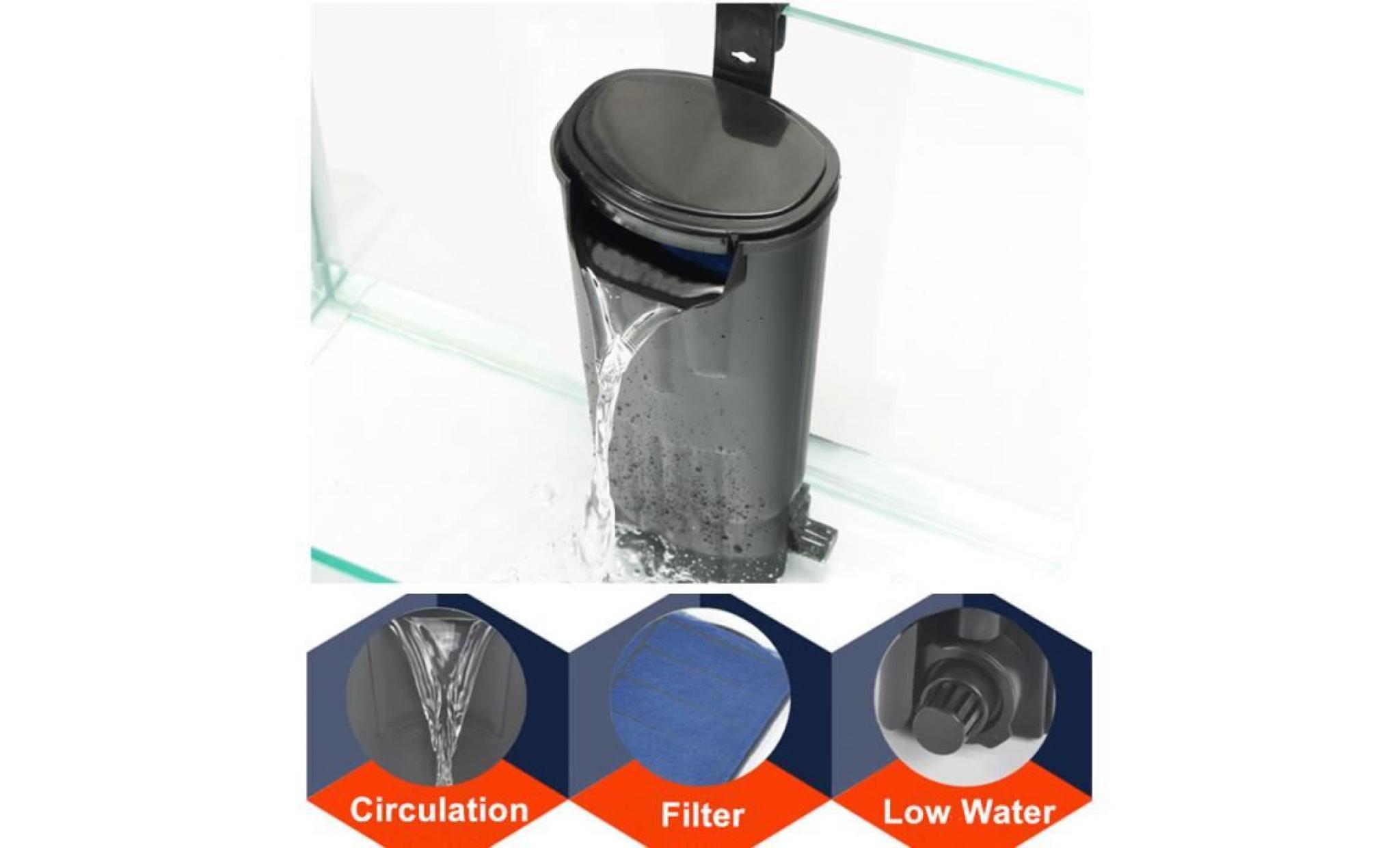 neufu tortue aquarium filtre filtration flux pompe à eau blanc 3w adjustable