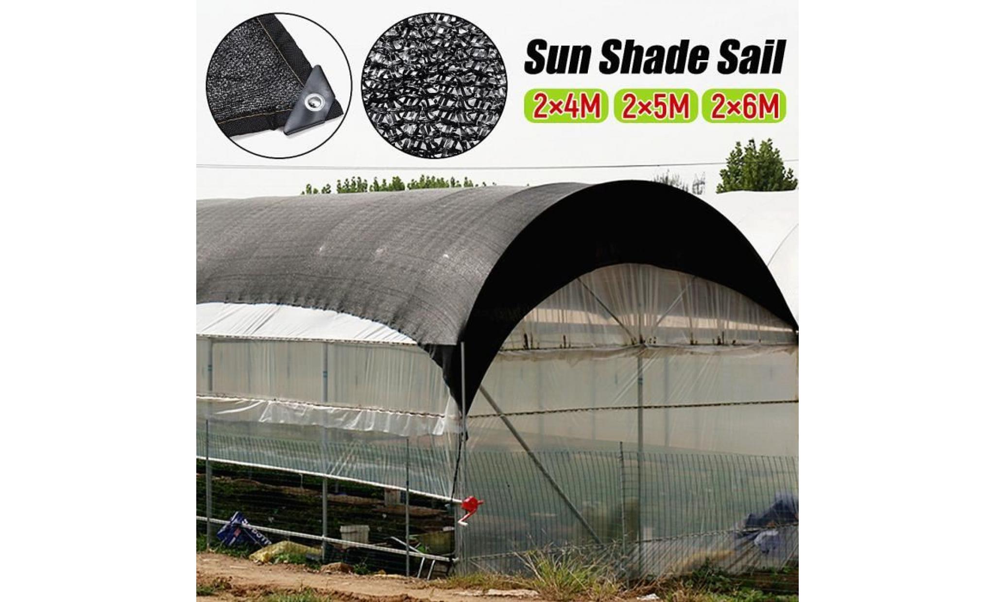 neufu voile d'ombrage protection anti uv solaire toile tendue parasol jardin serre 2x6m