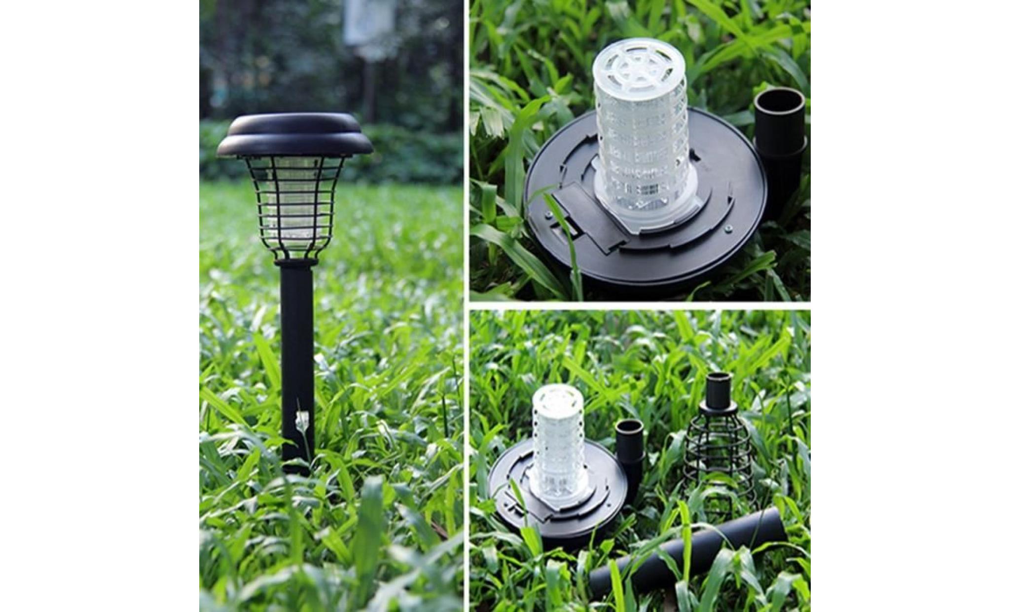 （noir）eté solaire exterieur pelouse nuit lampe led uv anti moustique pour balcon pas cher
