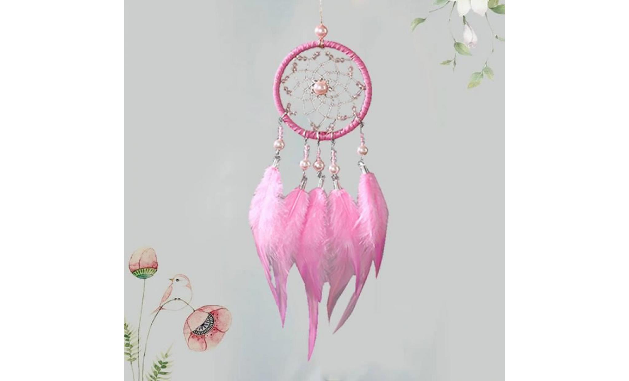 nouveau design coréen plume de velours pendentif carillons de vent 1pc rose pas cher