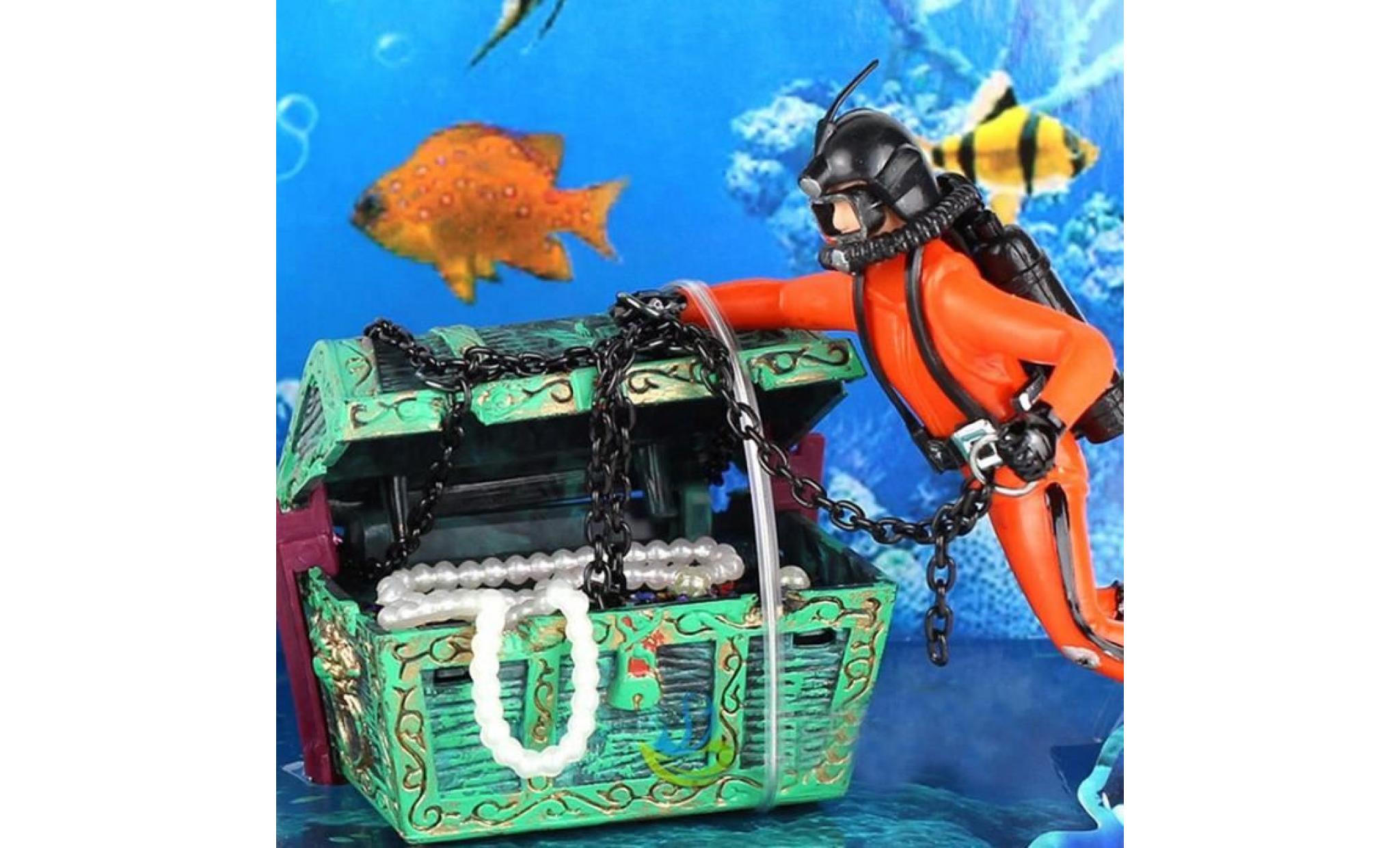 nouveau trésor poitrine en forme d'aquarium action air ornement fish tank ornement aquarium décor paysage