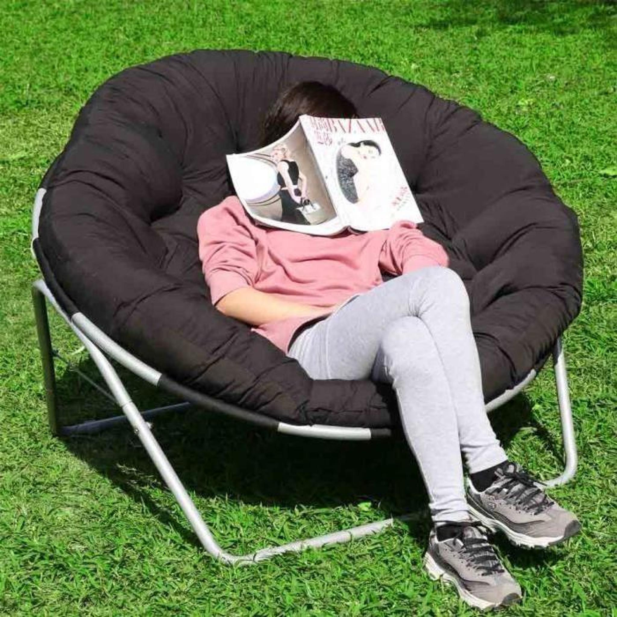 Nouvelle chaise de jardin chaise chaire de lune cour extérieure ronde coussin rembourré chaise Papasan pas cher