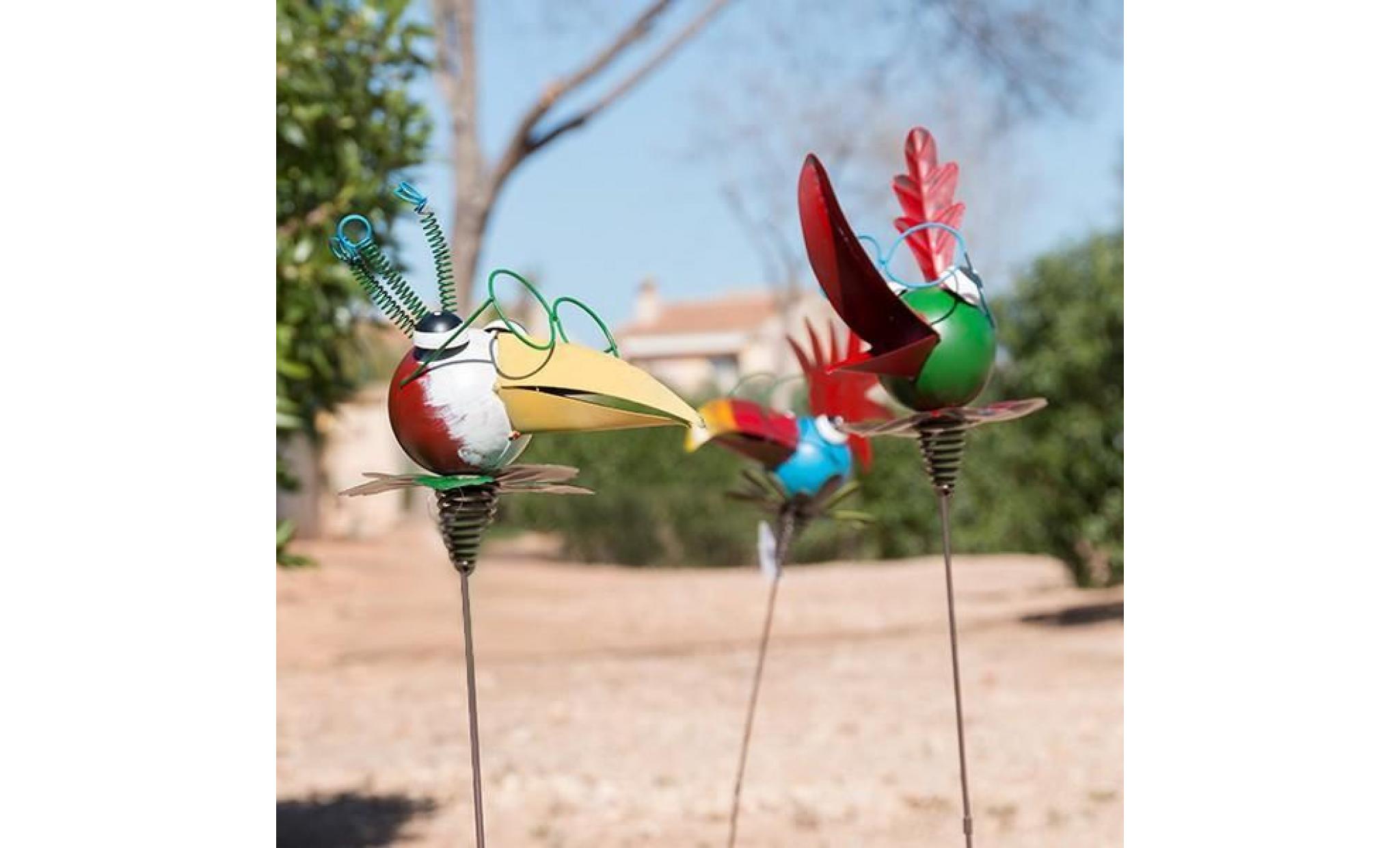 oiseau coloré de décoration pour jardin design   antennes pas cher
