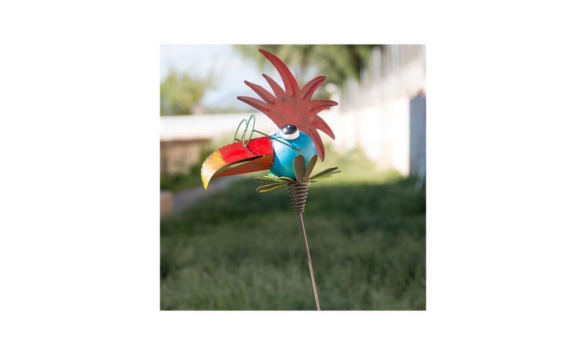 oiseau métallique décoratif pour jardins antennes     